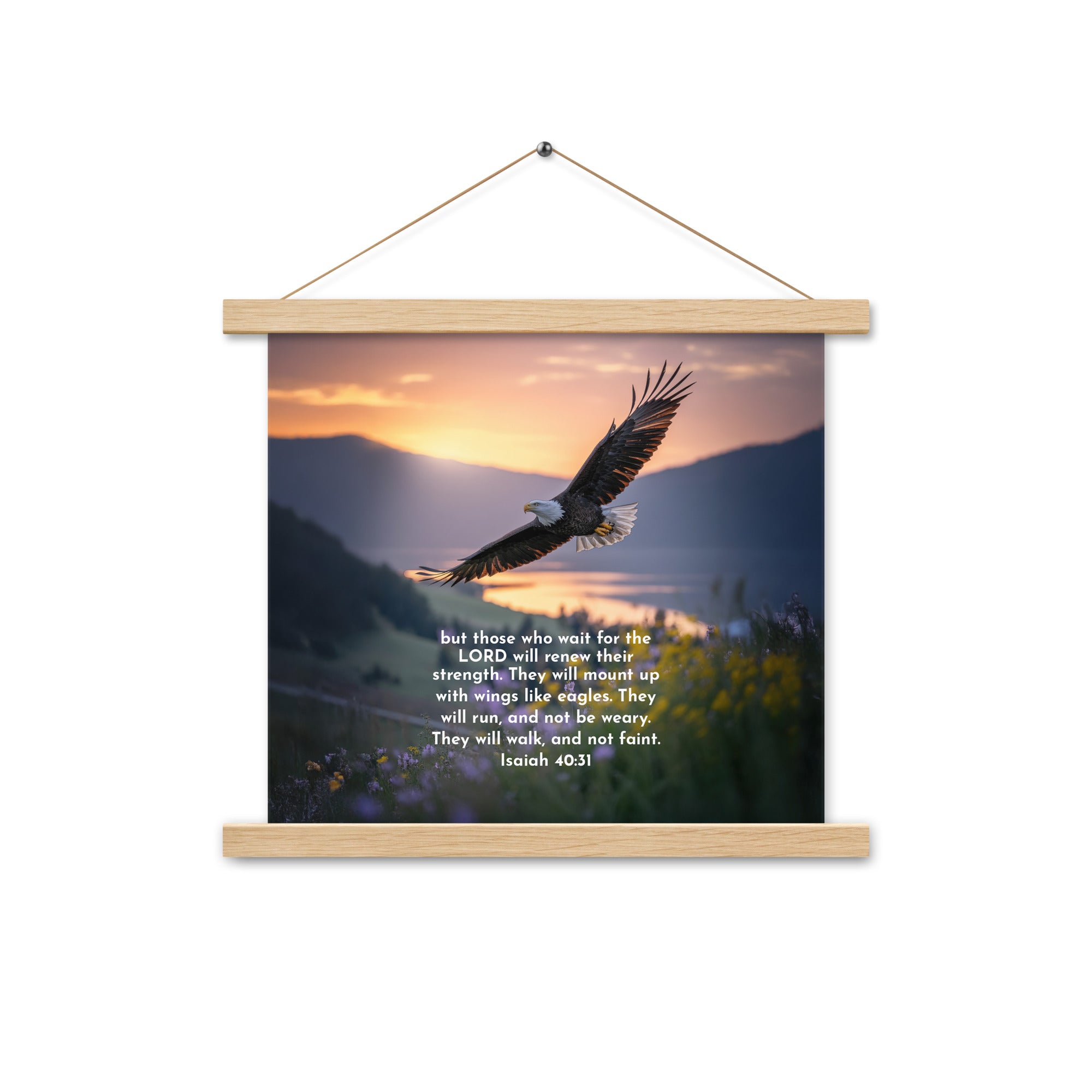 Isaiah 40:31 Bible Verse Renew Strength Enhanced Matte Paper Poster With Hanger Oak 14″×14″