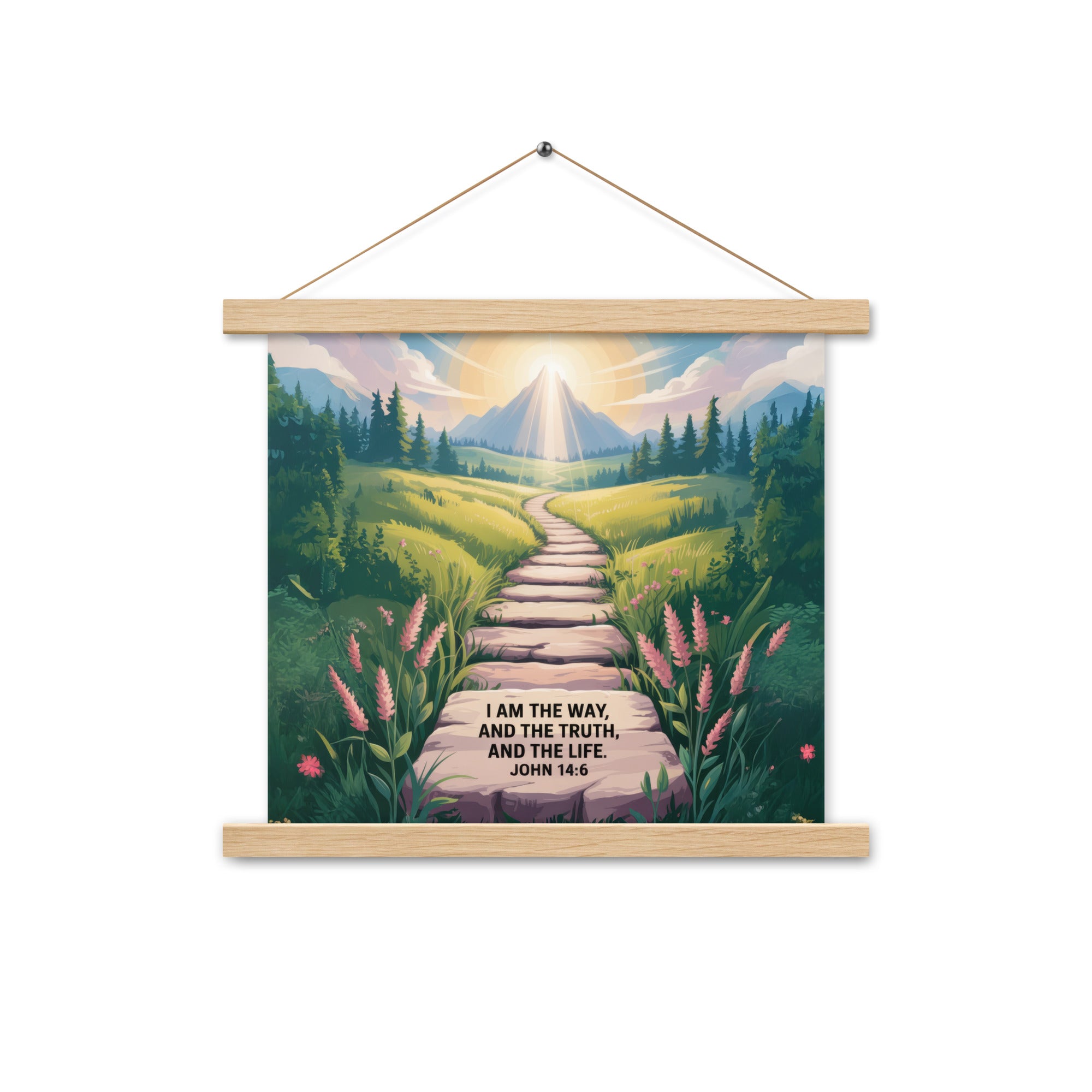 John 14:6 Bible Verse The Truth Enhanced Matte Paper Poster With Hanger Oak 14″×14″