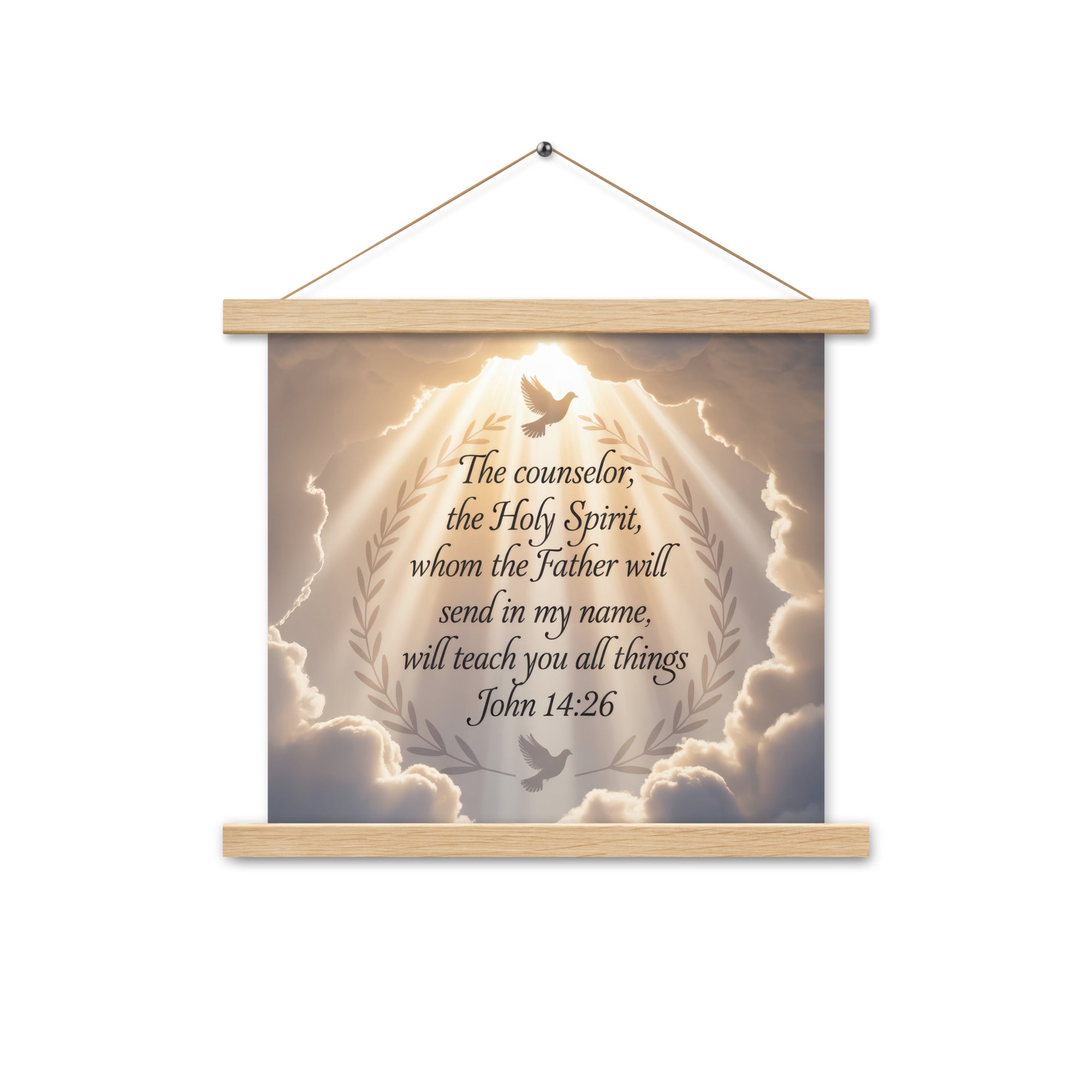 John 14:26 Bible Verse Counselor Enhanced Matte Paper Poster With Hanger Oak 14″×14″