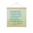 Psalm 23:4 Bible Verse, fear no evil Enhanced Matte Paper Poster With Hanger Wall Art Oak 16″×16″