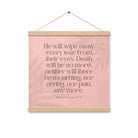 Revelation 21:4 Bible Verse, their eyes Enhanced Matte Paper Poster With Hanger Wall Art Oak 16″×16″