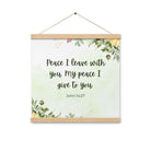 John 14:27 Bible Verse, My peace Enhanced Matte Paper Poster With Hanger Wall Art Oak 16″×16″