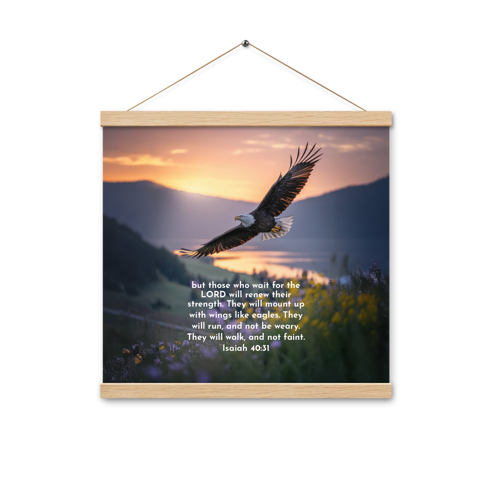 Isaiah 40:31 Bible Verse Renew Strength Enhanced Matte Paper Poster With Hanger Oak 16″×16″