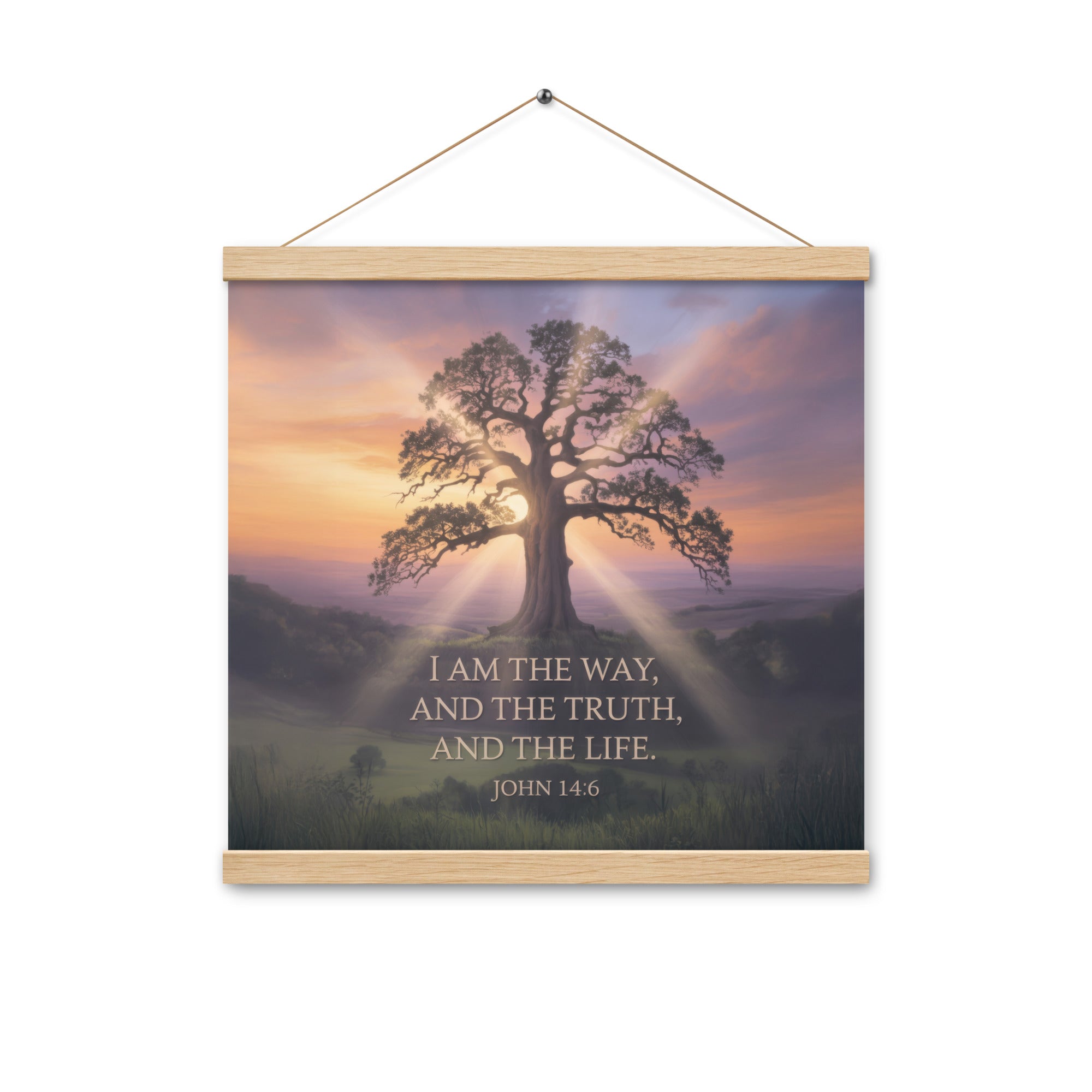 John 14:6 Bible Verse Jesus said Enhanced Matte Paper Poster With Hanger Oak 16″×16″