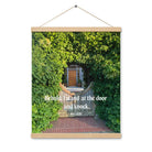 Revelation 3:20 Bible Verse, Garden Doorway Enhanced Matte Paper Poster With Hanger Wall Art
