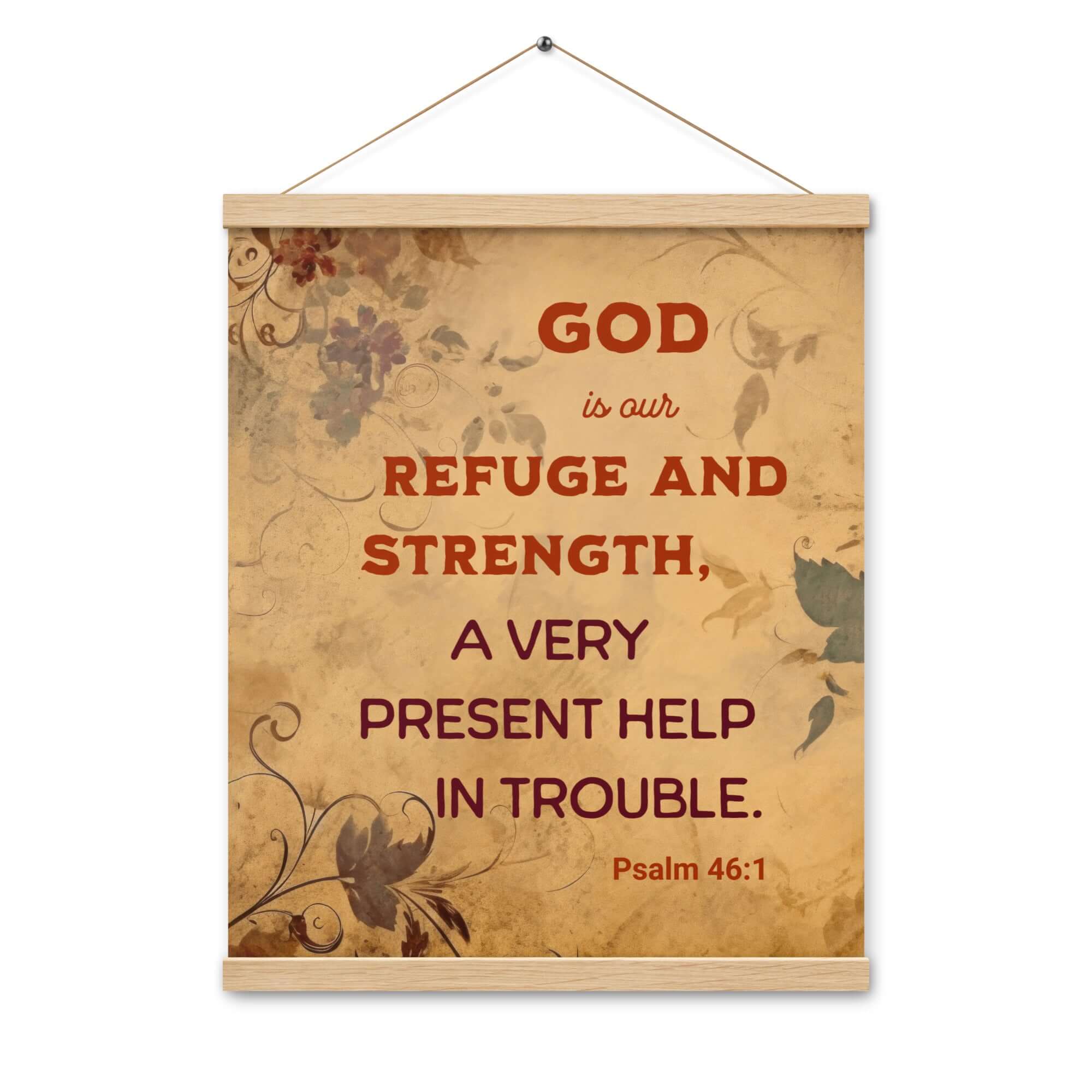 Psalm 46:1 Bible Verse, God is Our Refuge Enhanced Matte Paper Poster With Hanger Wall Art