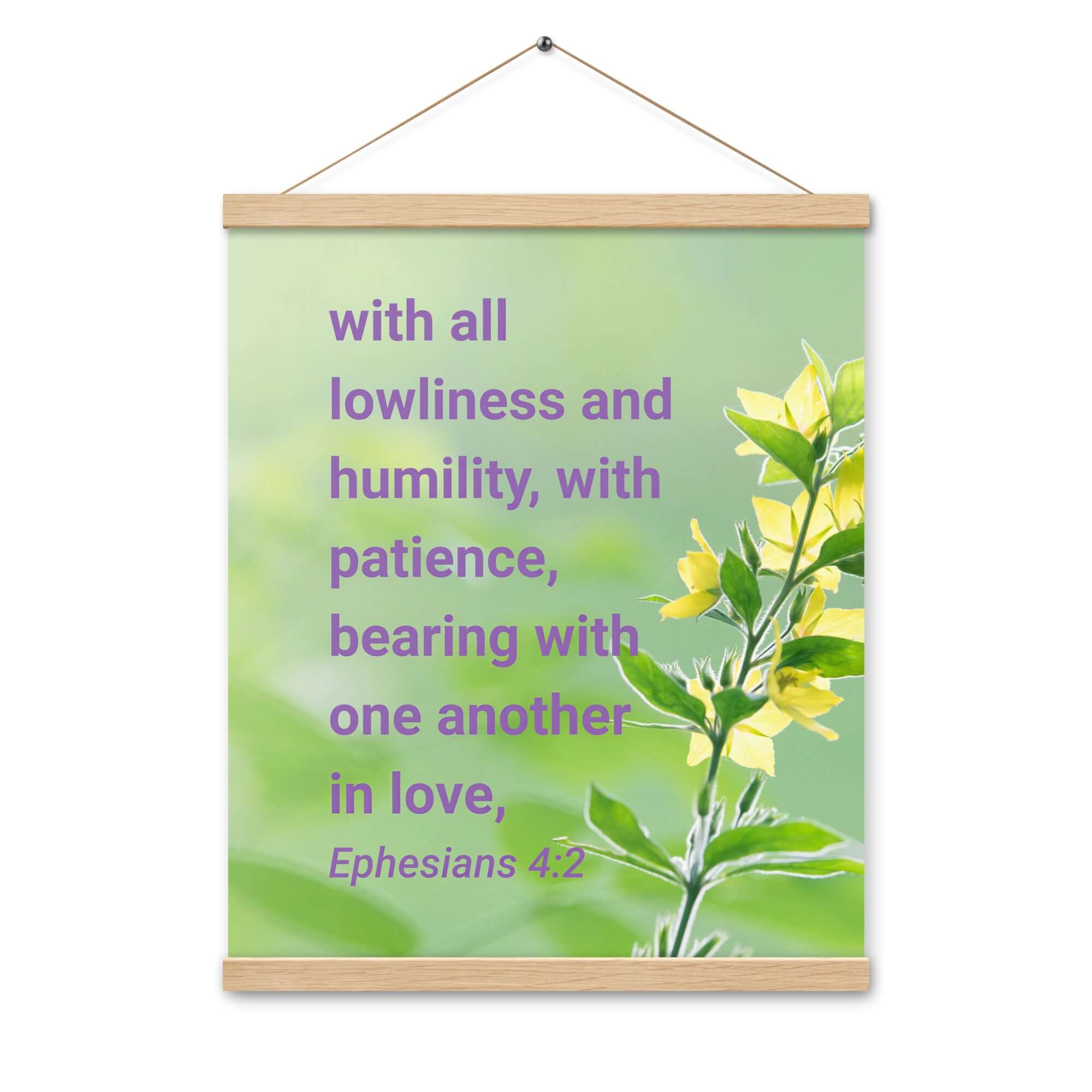 Ephesians 4:2 Bible Verse, one another in love Enhanced Matte Paper Poster With Hanger Wall Art