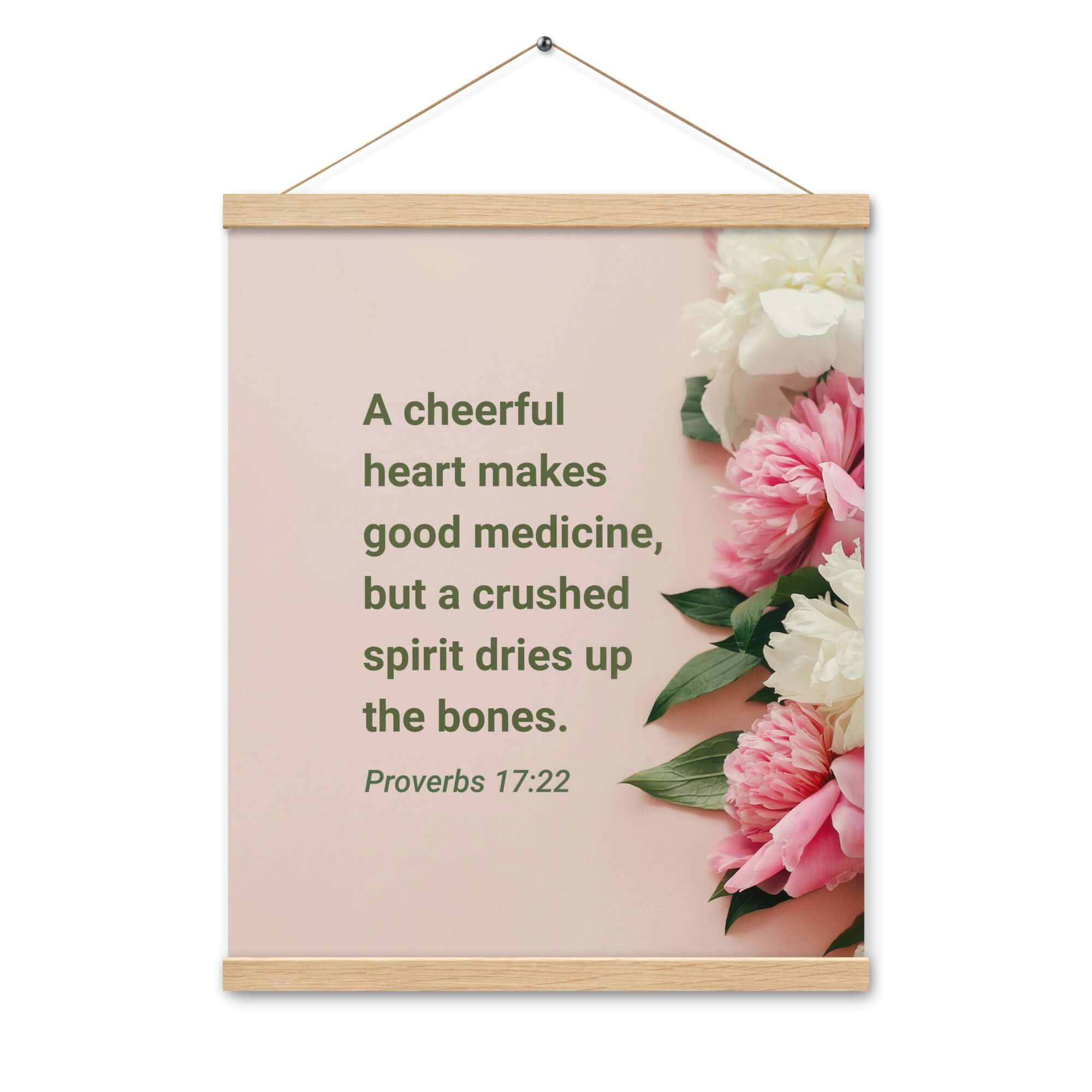 Proverbs 17:22 Bible Verse, good medicine Enhanced Matte Paper Poster With Hanger Wall Art