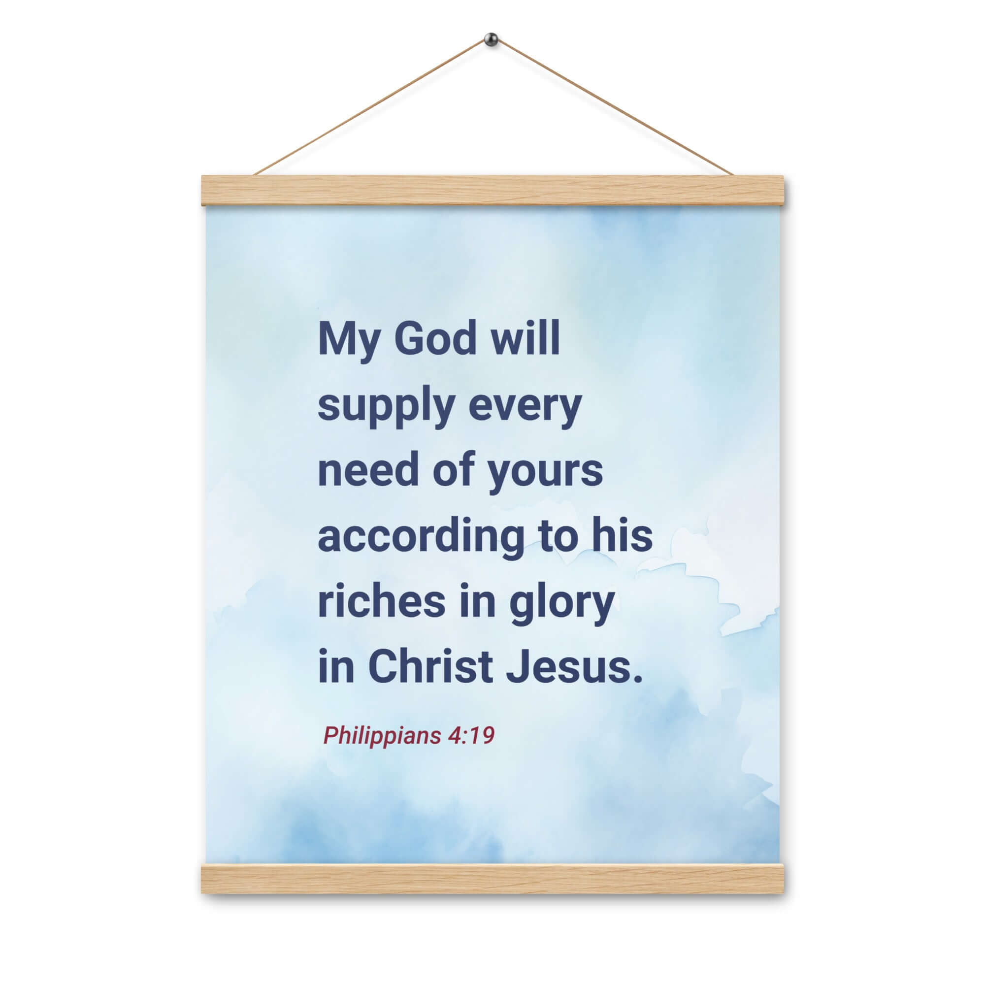 Philippians 4:19 Bible Verse, God will supply Enhanced Matte Paper Poster With Hanger Wall Art