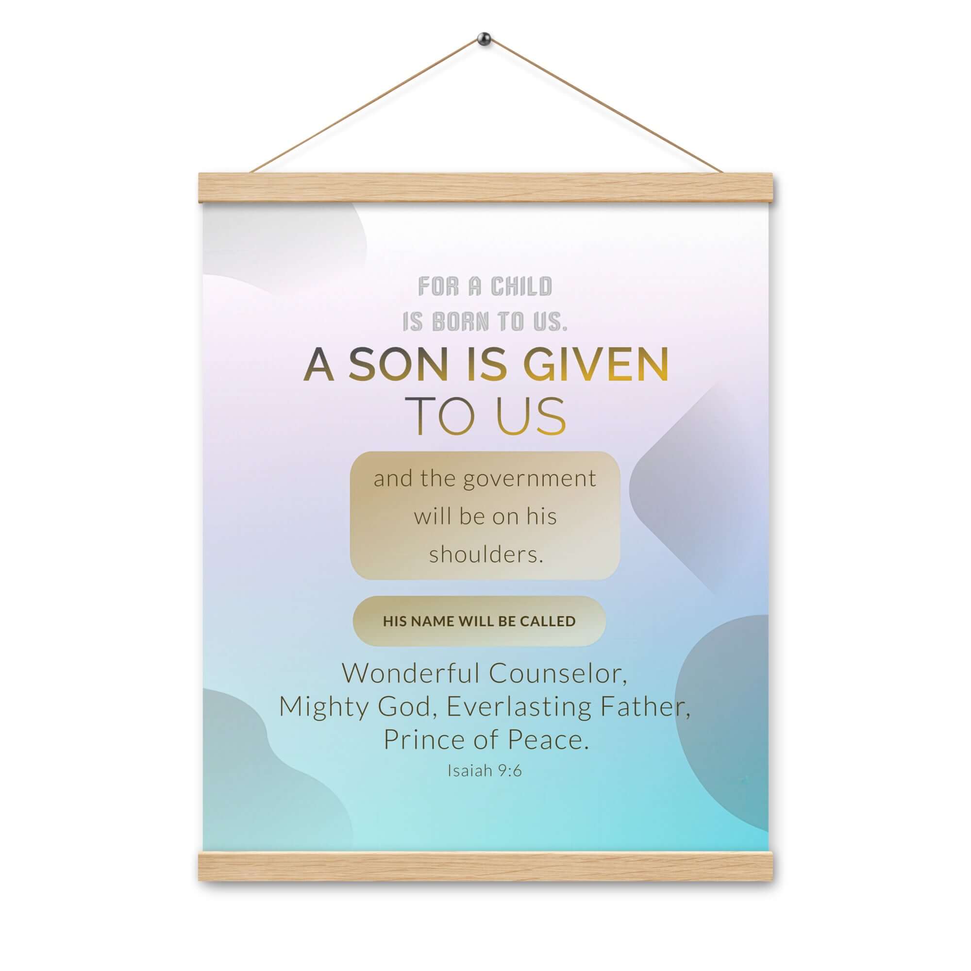 Isaiah 9:6 Bible Verse, Wonderful Counselor Enhanced Matte Paper Poster With Hanger Wall Art
