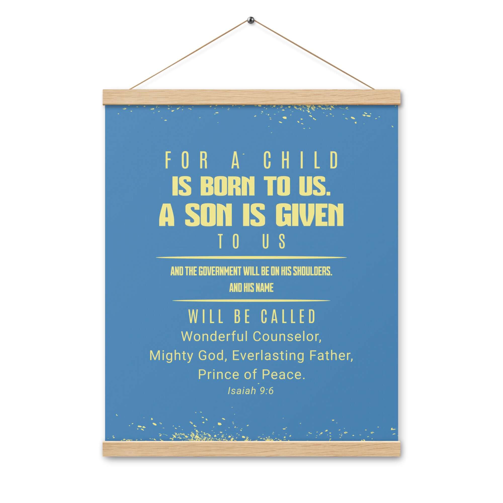 Isaiah 9:6 Bible Verse, Mighty God Enhanced Matte Paper Poster With Hanger Wall Art