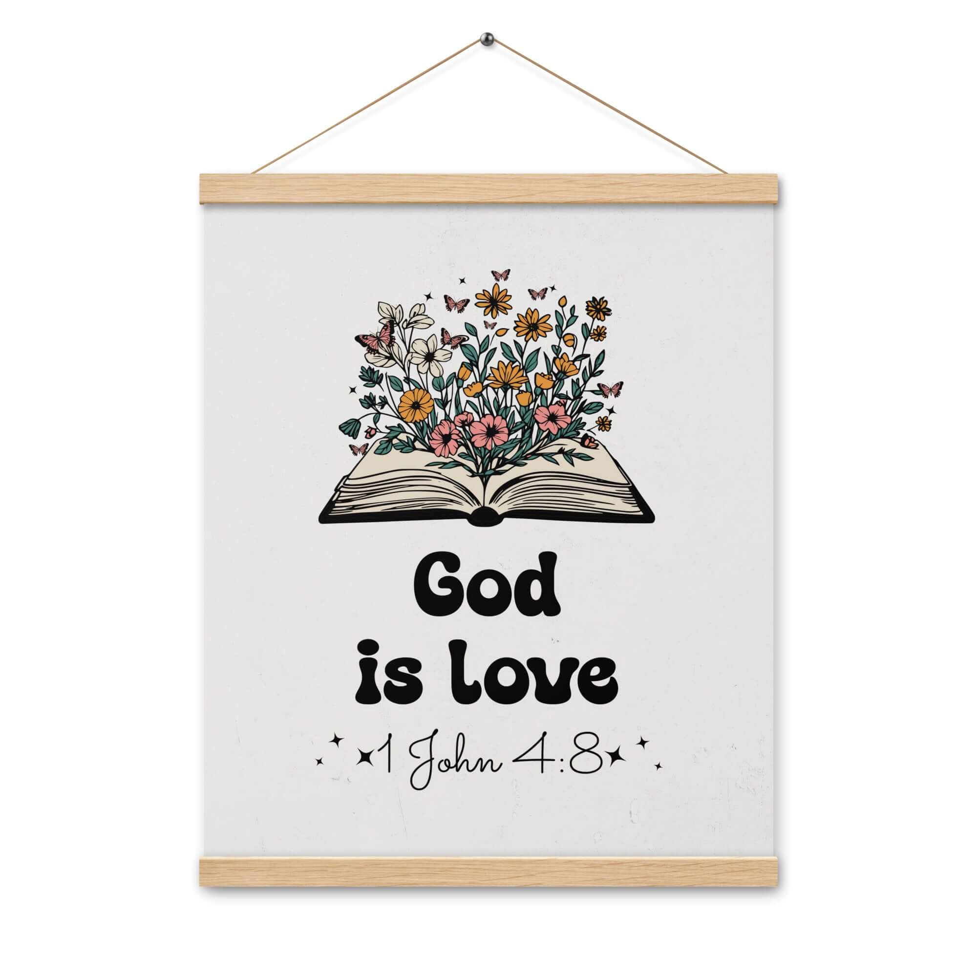1 John 4:8 Bible Verse, God is Love Enhanced Matte Paper Poster With Hanger Wall Art