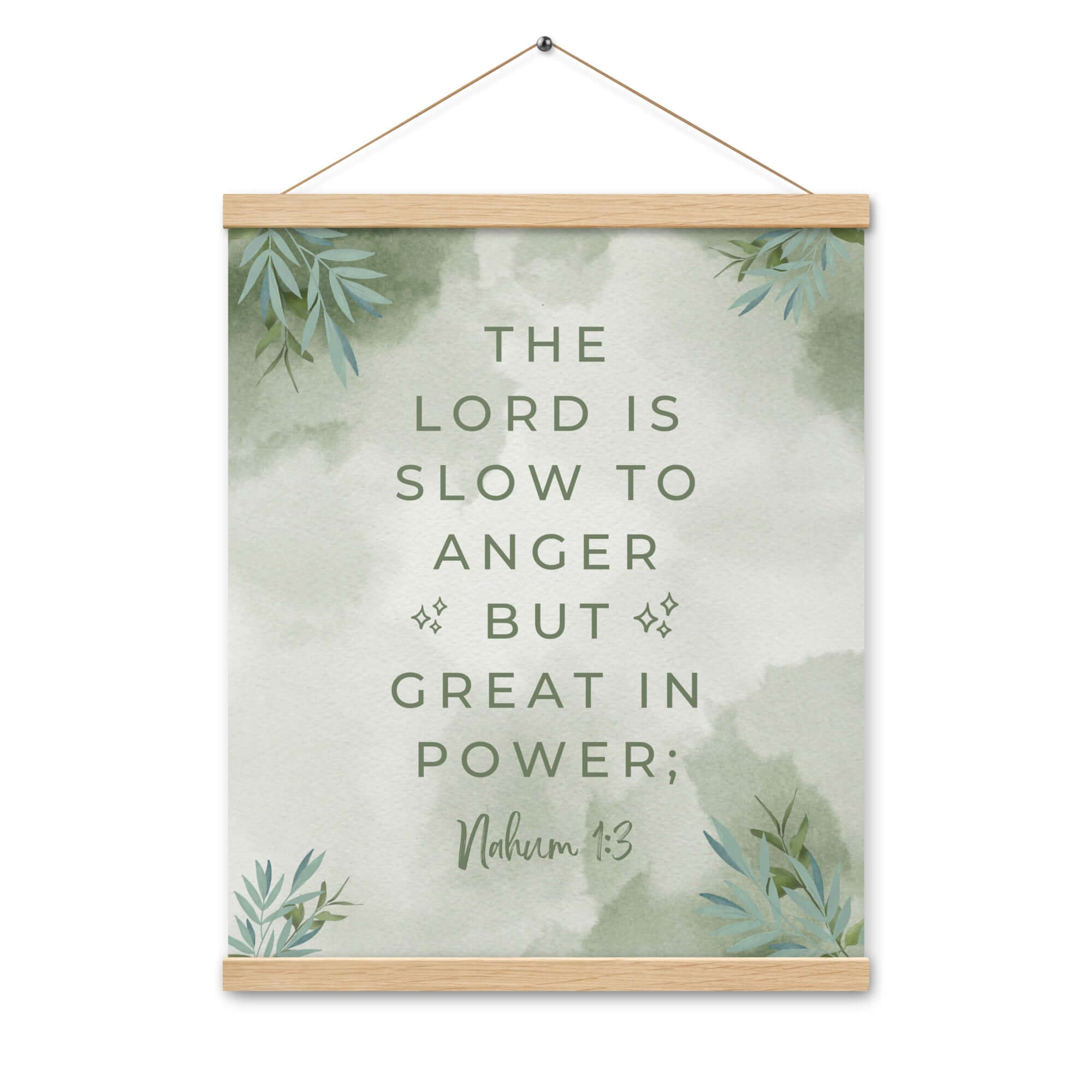 Nahum 1:3 Bible Verse, The Lord is slow Enhanced Matte Paper Poster With Hanger Wall Art