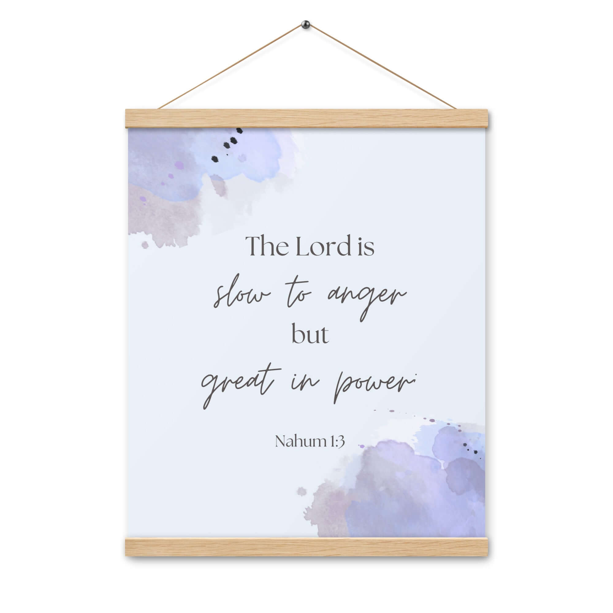 Nahum 1:3 Bible Verse, great in power Enhanced Matte Paper Poster With Hanger Wall Art