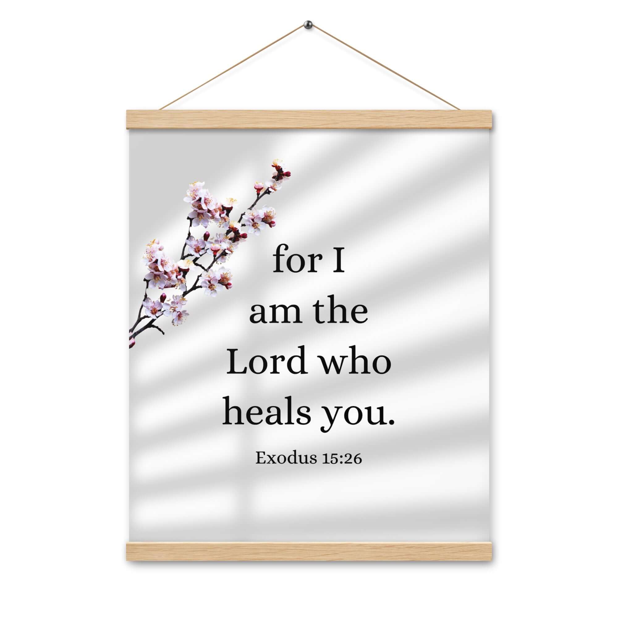 Exodus 15:26 Bible Verse, diligently listen Enhanced Matte Paper Poster With Hanger Wall Art