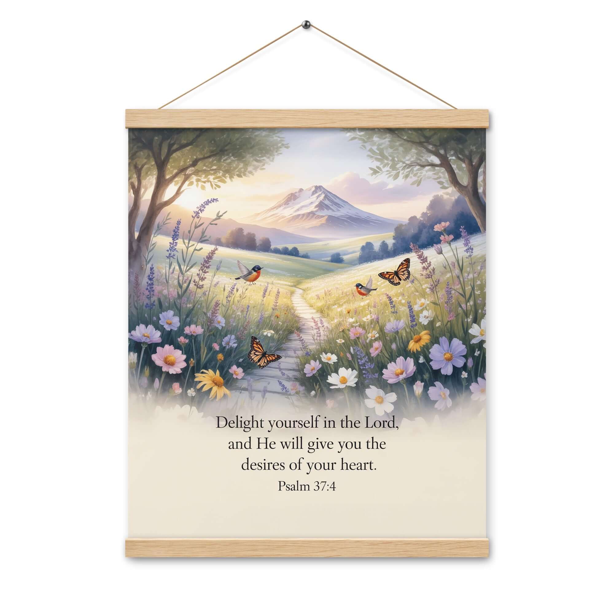 Psalm 37:4 Bible Verse, Delight Enhanced Matte Paper Poster With Hanger