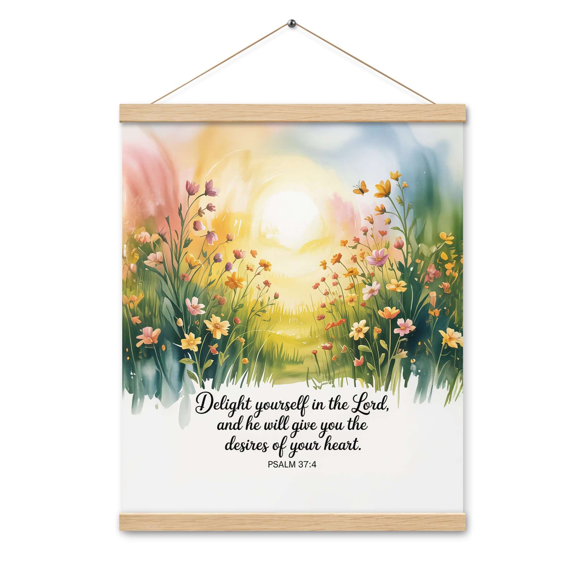 Psalm 37:4 Bible Verse, will give Enhanced Matte Paper Poster With Hanger
