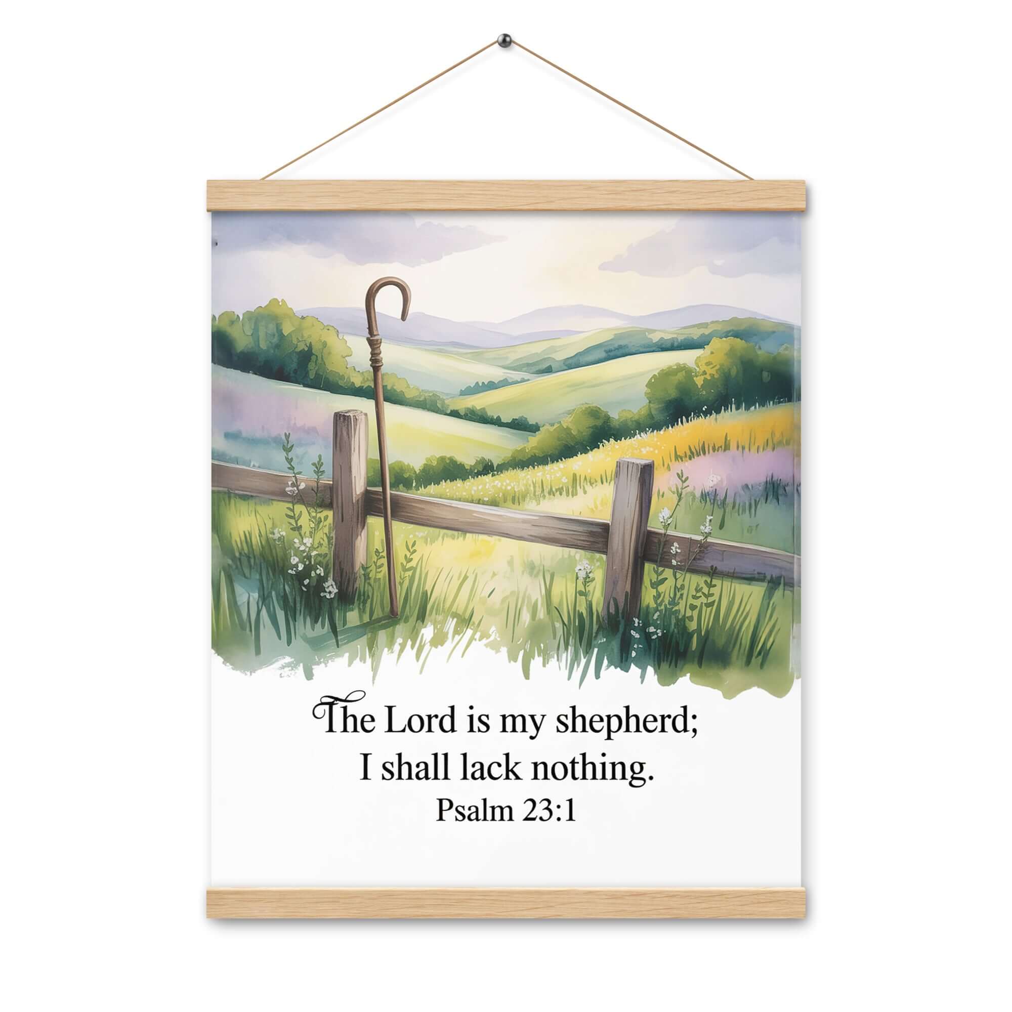 Psalm 23:1 Bible Verse, Lack Enhanced Matte Paper Poster With Hanger