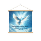 John 14:26 Bible Verse, Holy Spirit Dove Enhanced Matte Paper Poster With Hanger Wall Art Oak 18″×18″