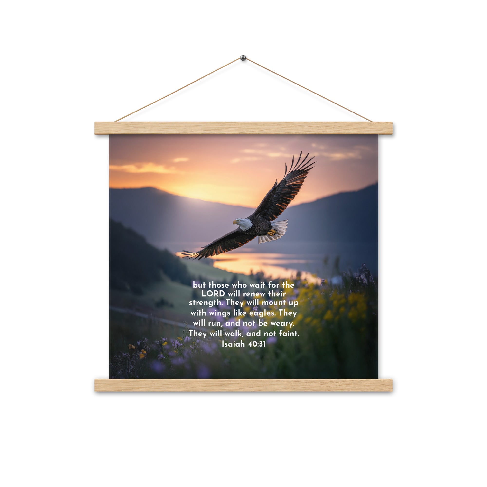Isaiah 40:31 Bible Verse Renew Strength Enhanced Matte Paper Poster With Hanger Oak 18″×18″