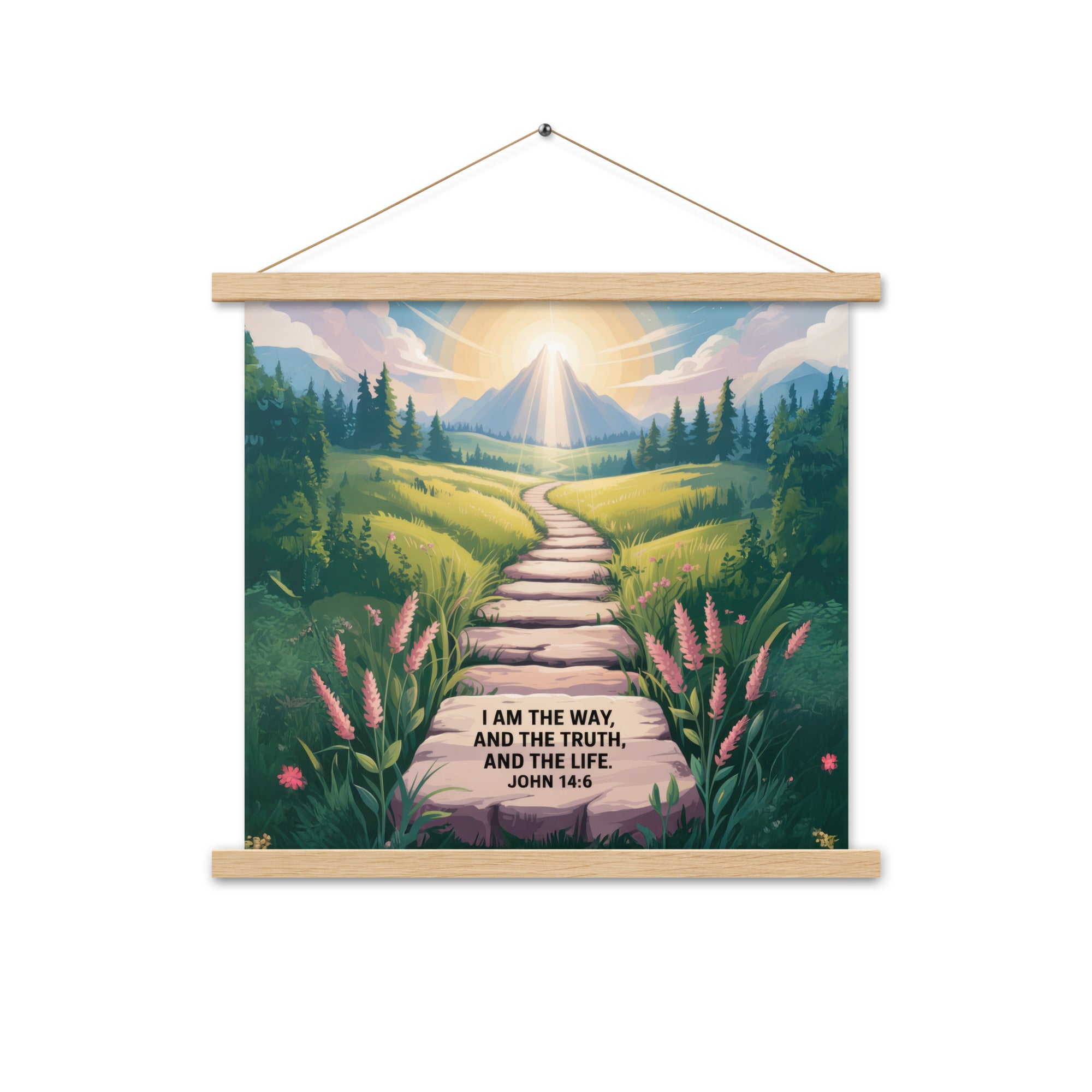 John 14:6 Bible Verse The Truth Enhanced Matte Paper Poster With Hanger Oak 18″×18″