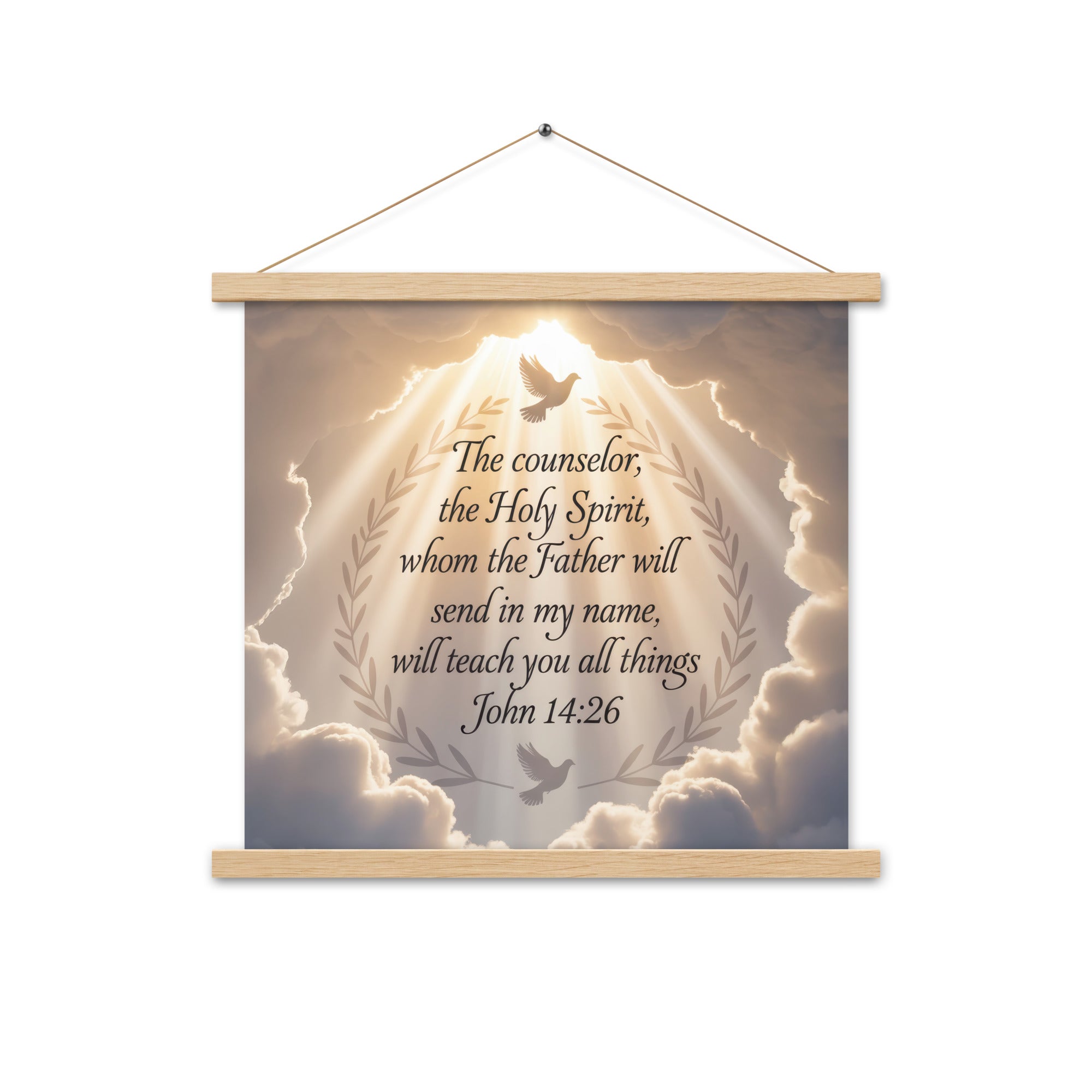 John 14:26 Bible Verse Counselor Enhanced Matte Paper Poster With Hanger Oak 18″×18″
