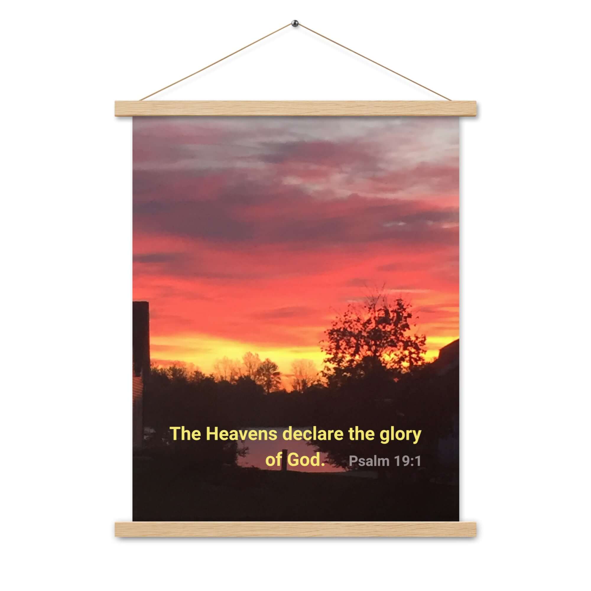 Psalm 19:1 Bible Verse, Sunset Glory Enhanced Matte Paper Poster With Hanger Wall Art