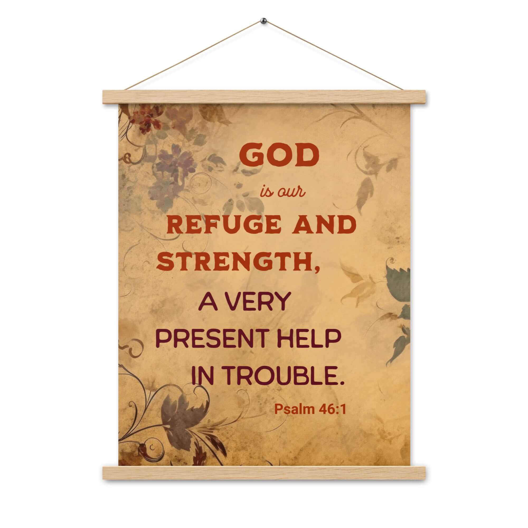 Psalm 46:1 Bible Verse, God is Our Refuge Enhanced Matte Paper Poster With Hanger Wall Art