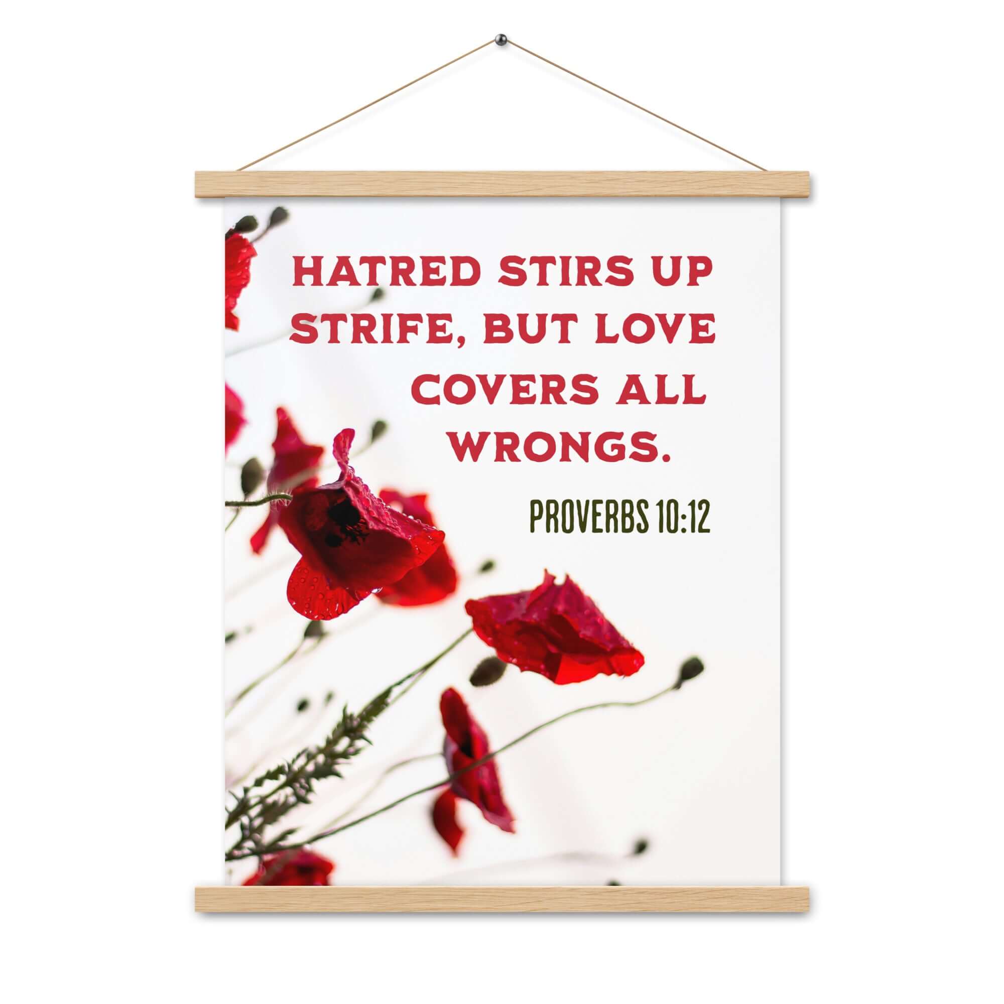Proverbs 10:12 Bible Verse, Love Covers All Enhanced Matte Paper Poster With Hanger Wall Art