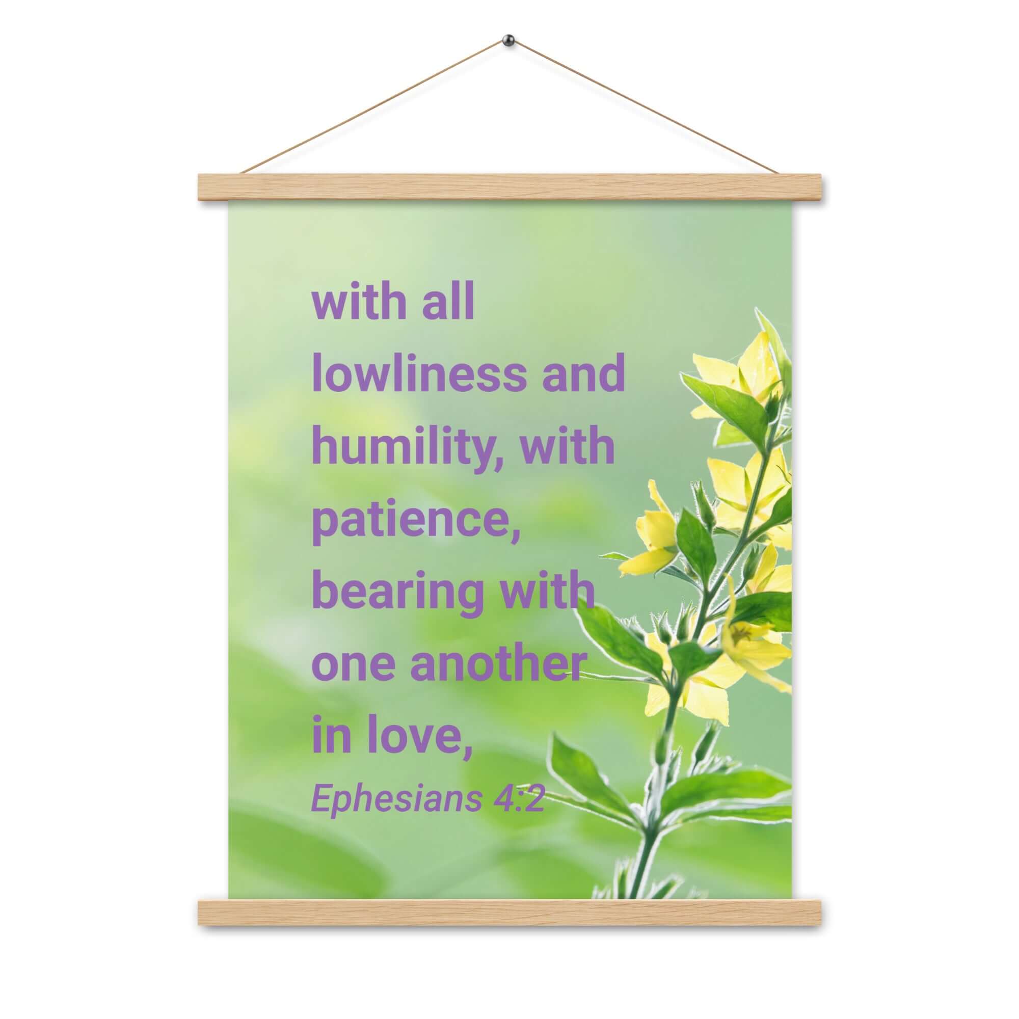 Ephesians 4:2 Bible Verse, one another in love Enhanced Matte Paper Poster With Hanger Wall Art