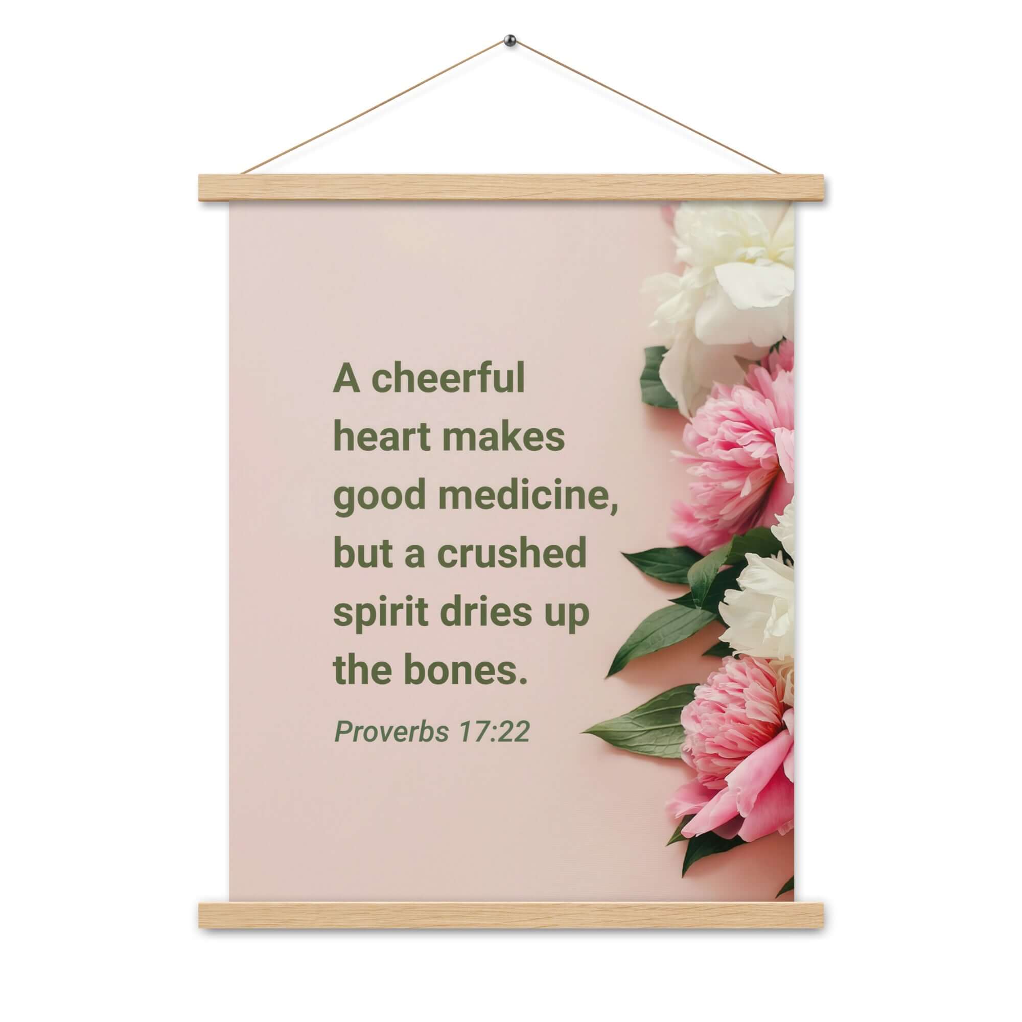 Proverbs 17:22 Bible Verse, good medicine Enhanced Matte Paper Poster With Hanger Wall Art