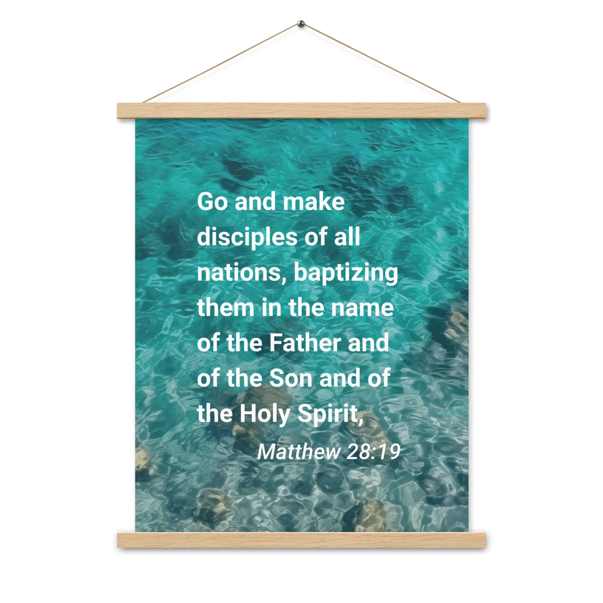 Matthew 28:19 Bible Verse, Make Disciples Enhanced Matte Paper Poster With Hanger Wall Art