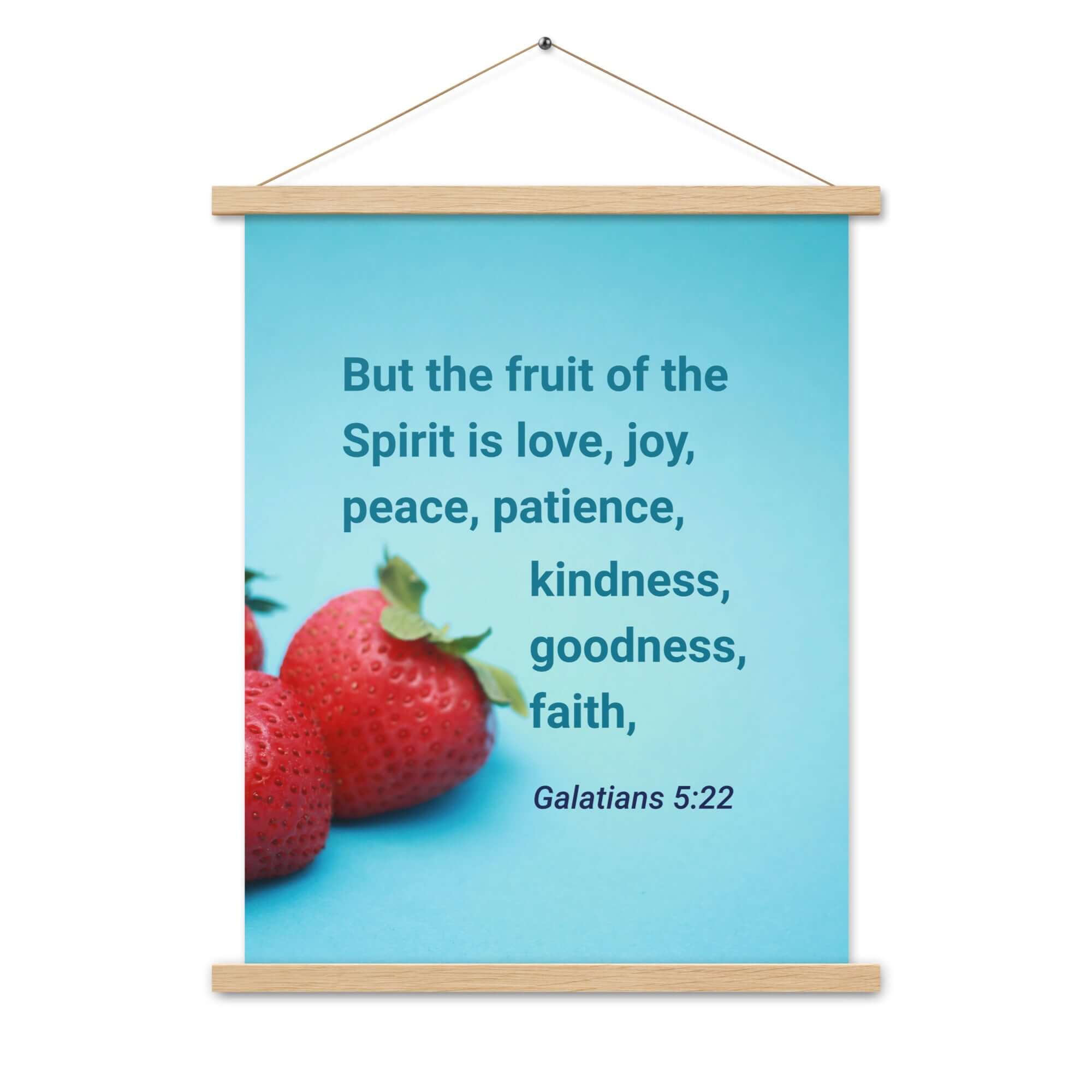 Galatians 5:22 Bible Verse, fruit of the Spirit Enhanced Matte Paper Poster With Hanger Wall Art