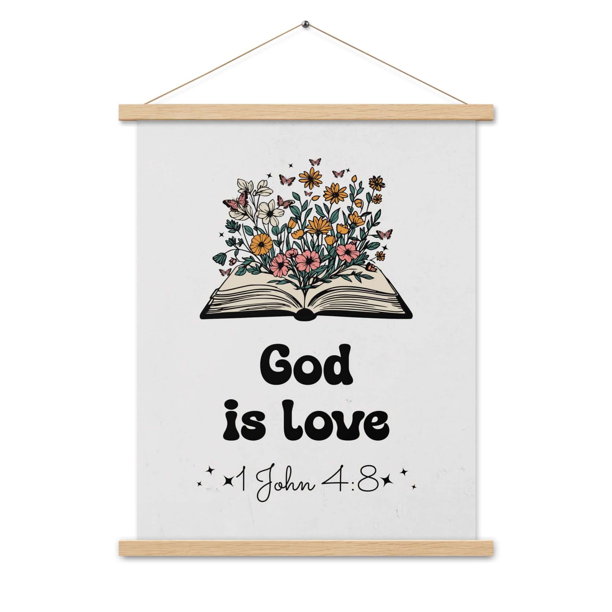 1 John 4:8 Bible Verse, God is Love Enhanced Matte Paper Poster With Hanger Wall Art