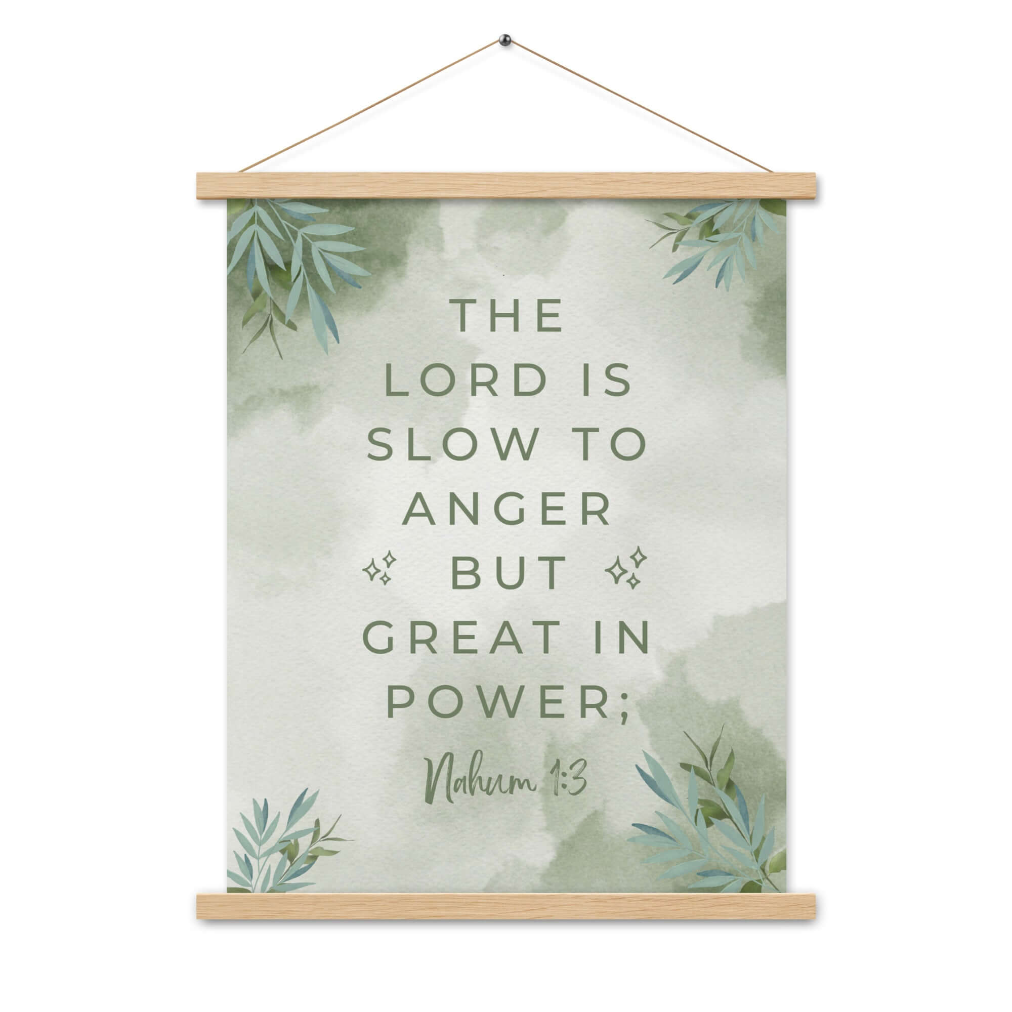 Nahum 1:3 Bible Verse, The Lord is slow Enhanced Matte Paper Poster With Hanger Wall Art
