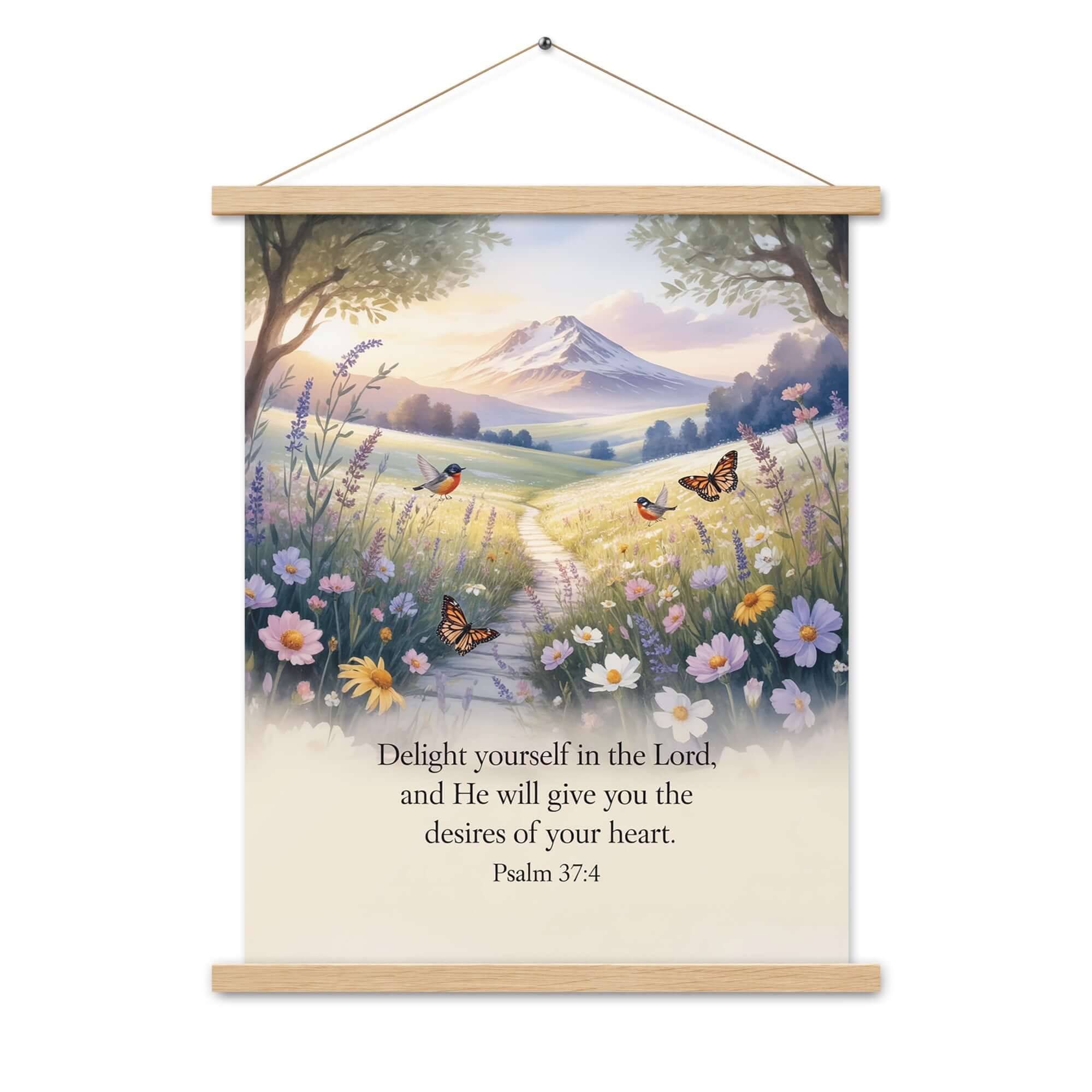 Psalm 37:4 Bible Verse, Delight Enhanced Matte Paper Poster With Hanger
