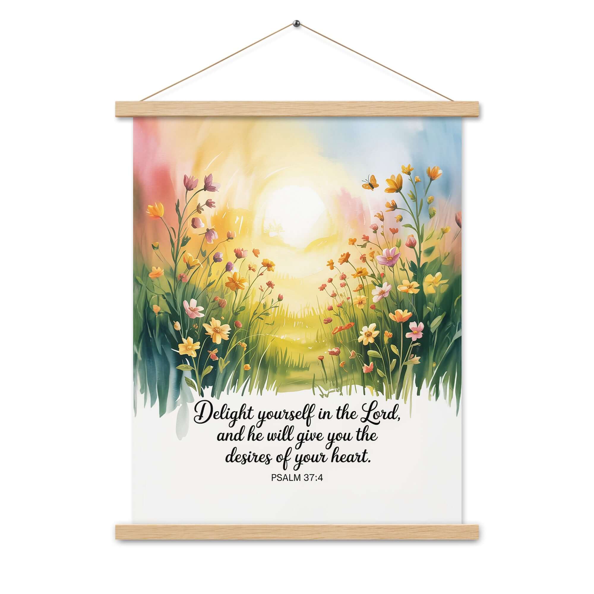 Psalm 37:4 Bible Verse, will give Enhanced Matte Paper Poster With Hanger