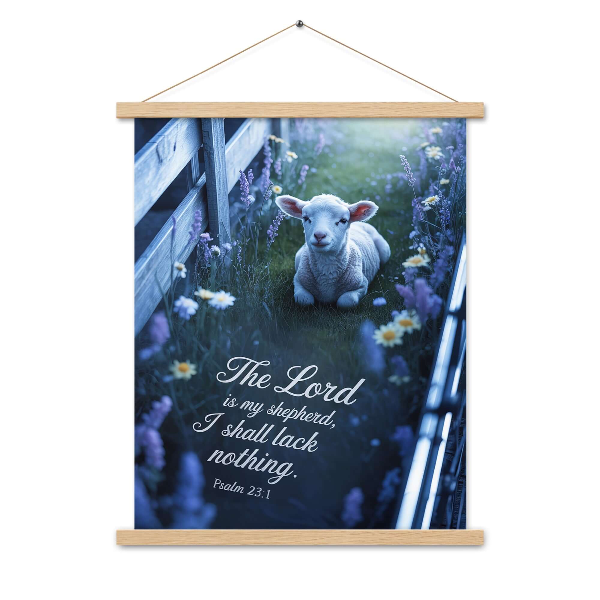 Psalm 23:1 Bible Verse, Shepherd Enhanced Matte Paper Poster With Hanger