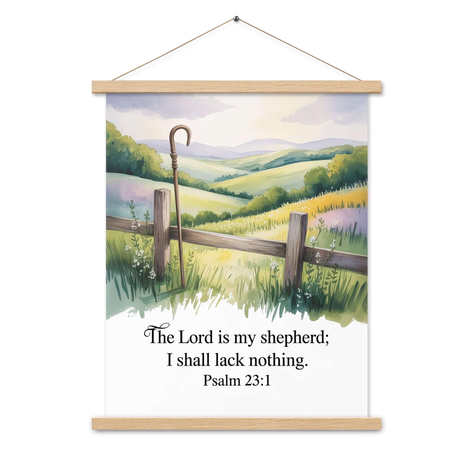 Psalm 23:1 Bible Verse, Lack Enhanced Matte Paper Poster With Hanger