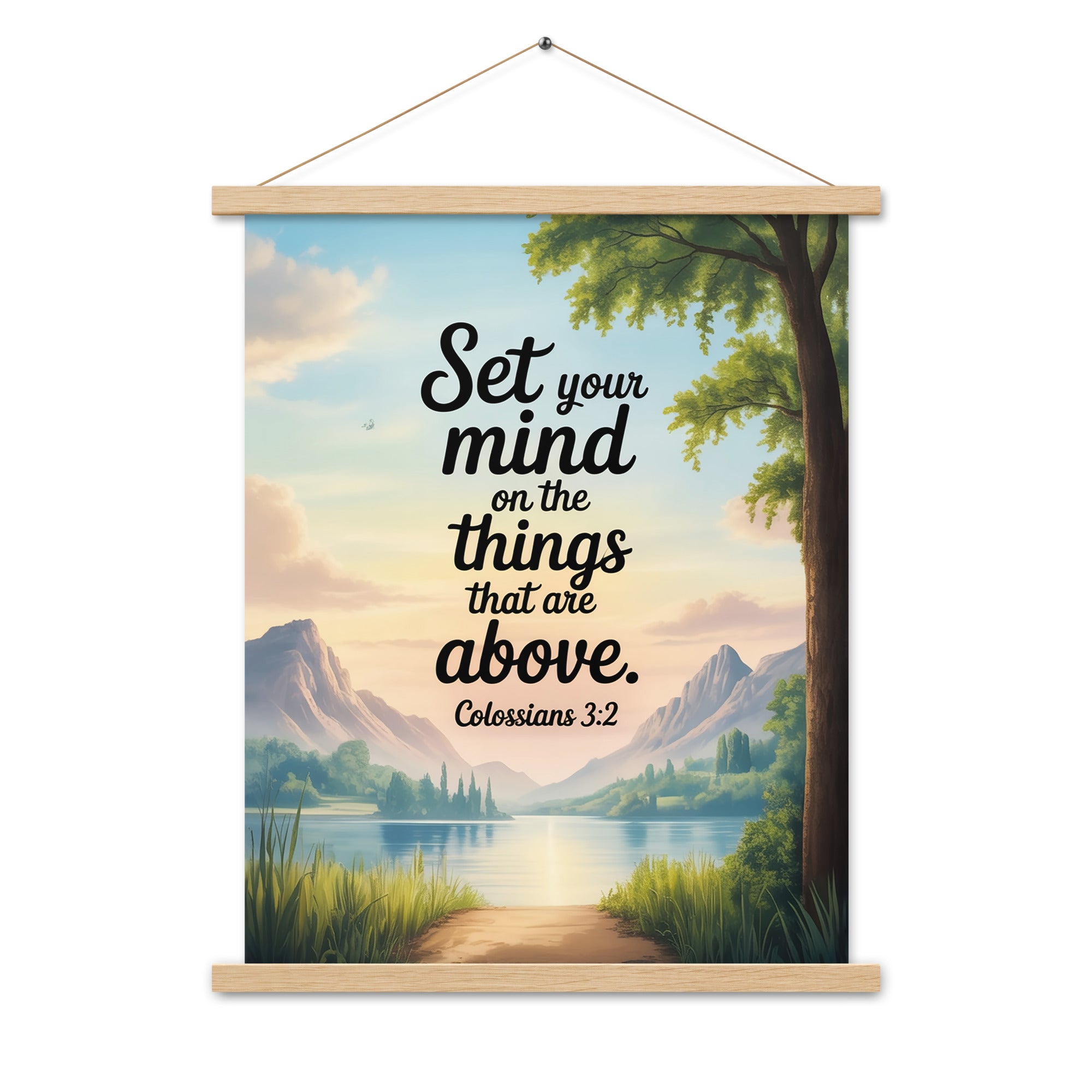Colossians 3:2 Bible Verse Set Enhanced Matte Paper Poster With Hanger