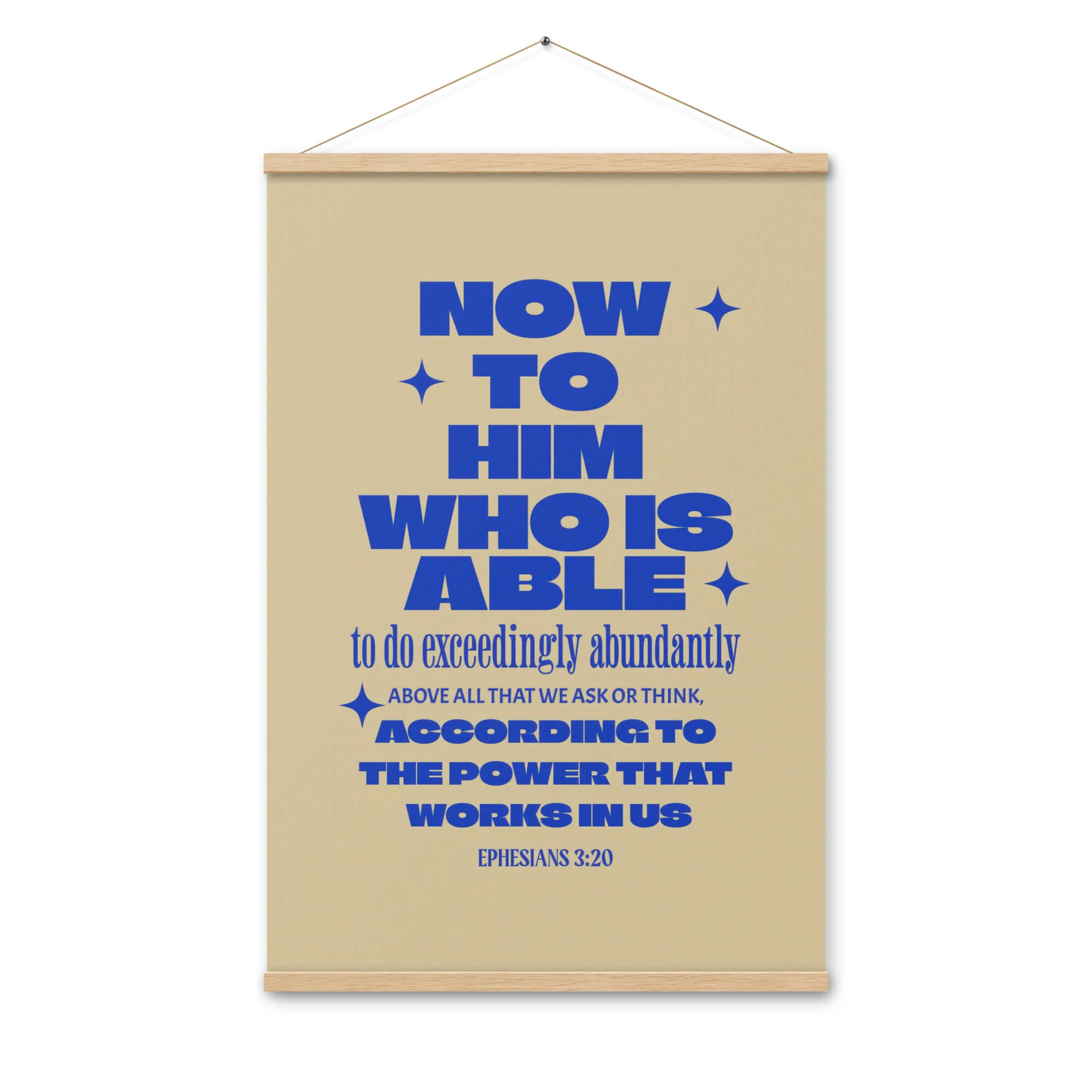 Ephesians 3:20 Bible Verse, power in us Enhanced Matte Paper Poster With Hanger Wall Art Oak 24″×36″