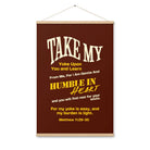 Matthew 11:29-30 Bible Verse, learn from me Enhanced Matte Paper Poster With Hanger Wall Art Oak 24″×36″