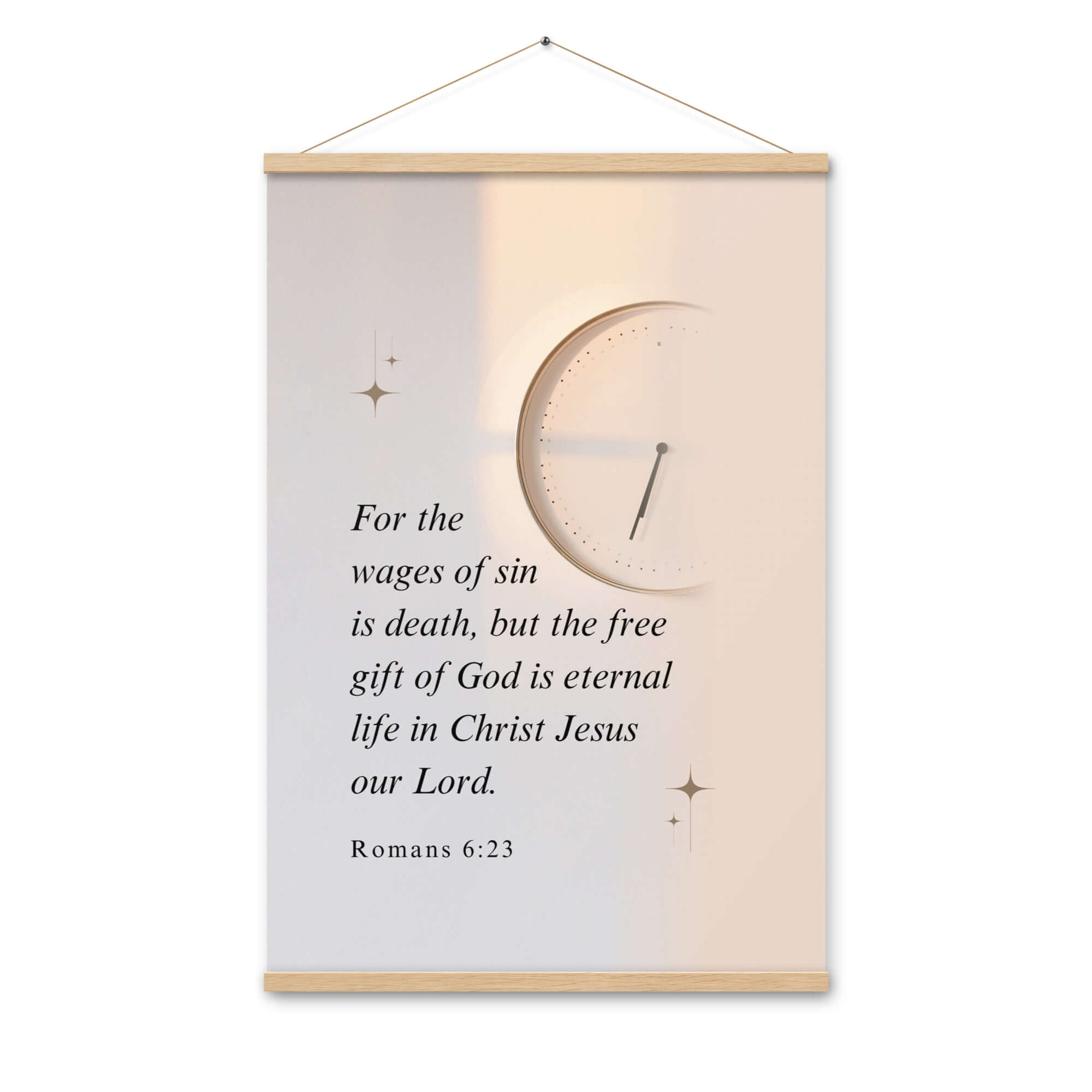 Romans 6:23 Bible Verse, our Lord Enhanced Matte Paper Poster With Hanger Wall Art Oak 24″×36″