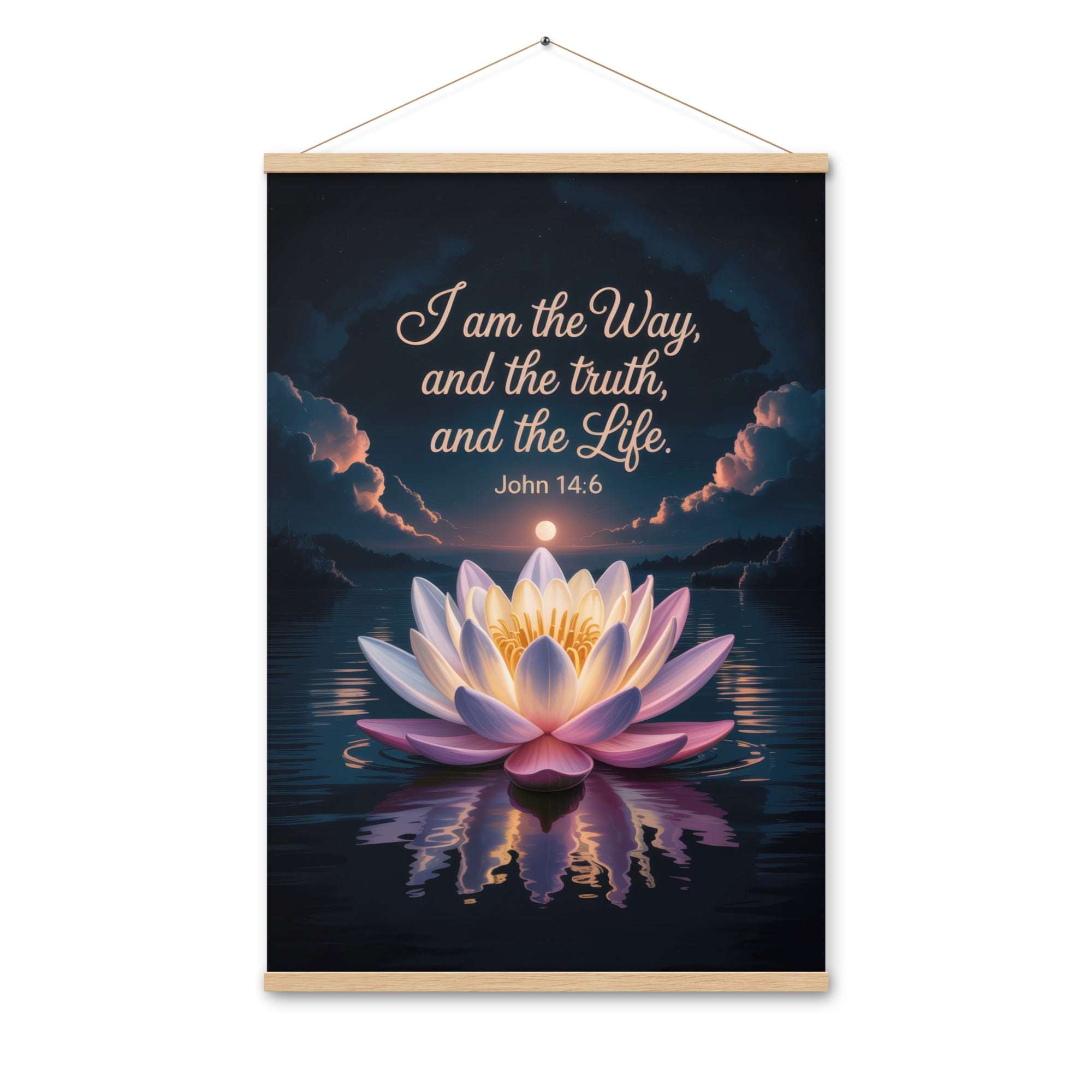 John 14:6 Bible Verse The Way Enhanced Matte Paper Poster With Hanger Oak 24″×36″