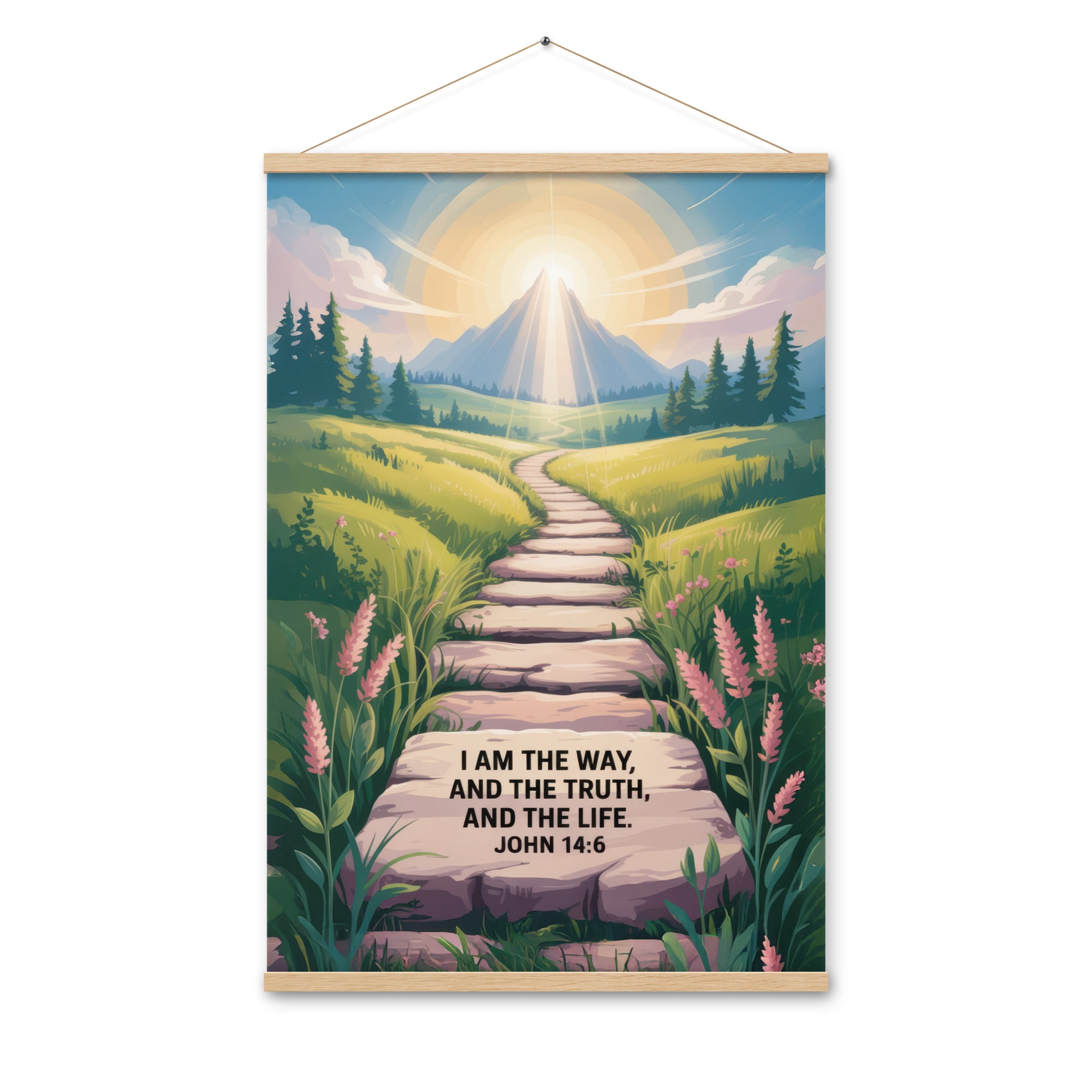 John 14:6 Bible Verse The Truth Enhanced Matte Paper Poster With Hanger Oak 24″×36″