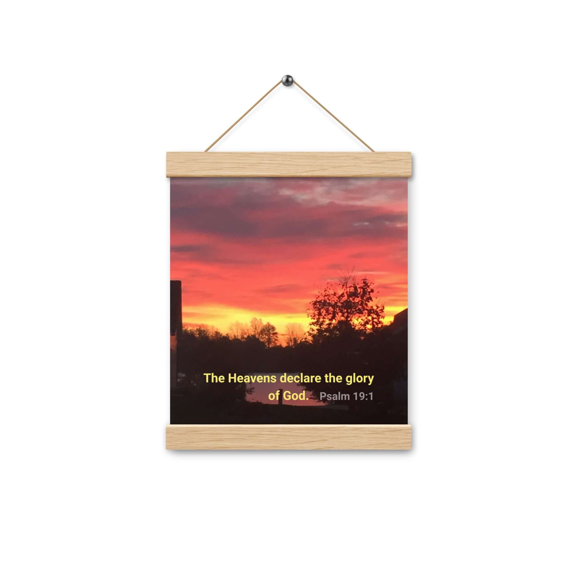 Psalm 19:1 Bible Verse, Sunset Glory Enhanced Matte Paper Poster With Hanger Wall Art