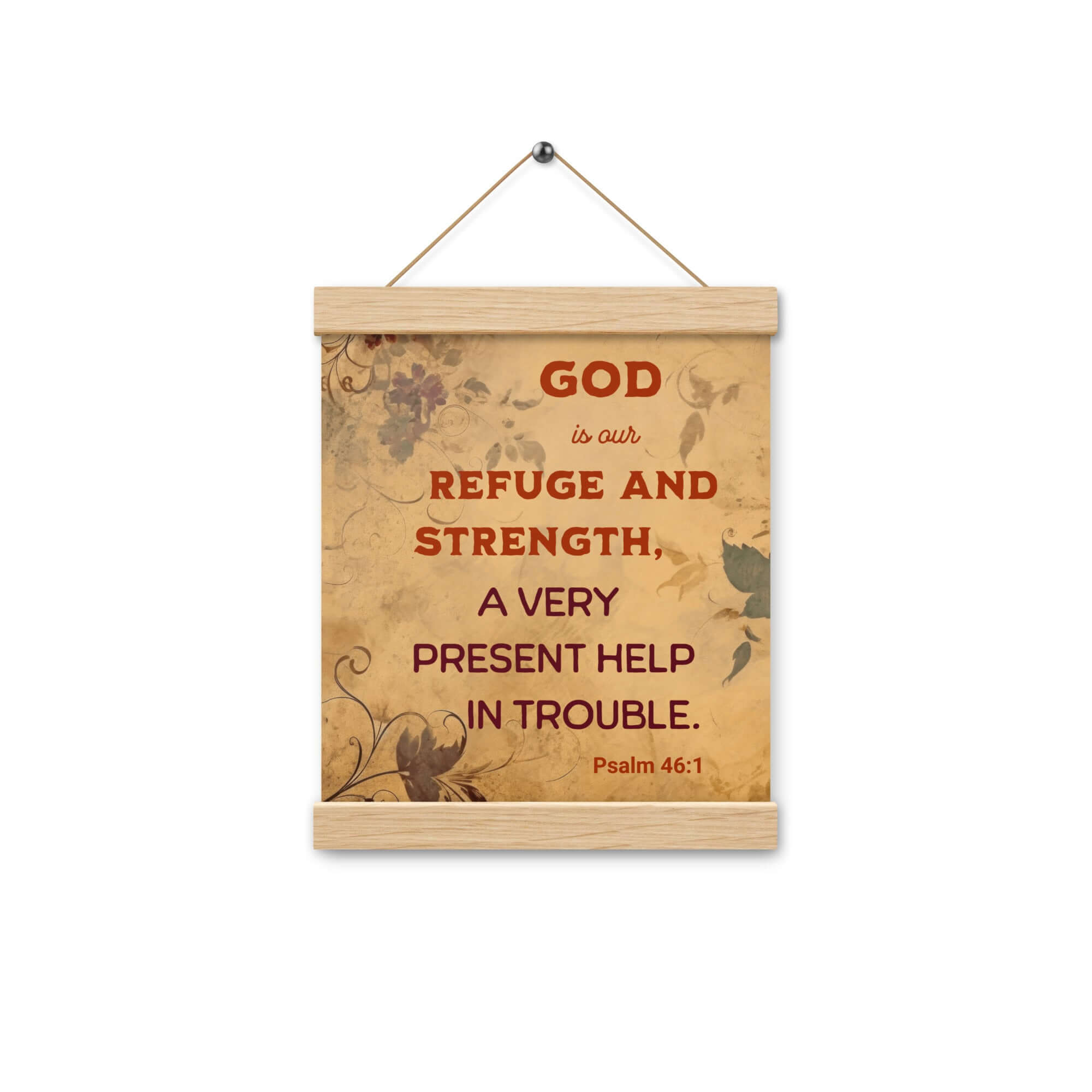 Psalm 46:1 Bible Verse, God is Our Refuge Enhanced Matte Paper Poster With Hanger Wall Art