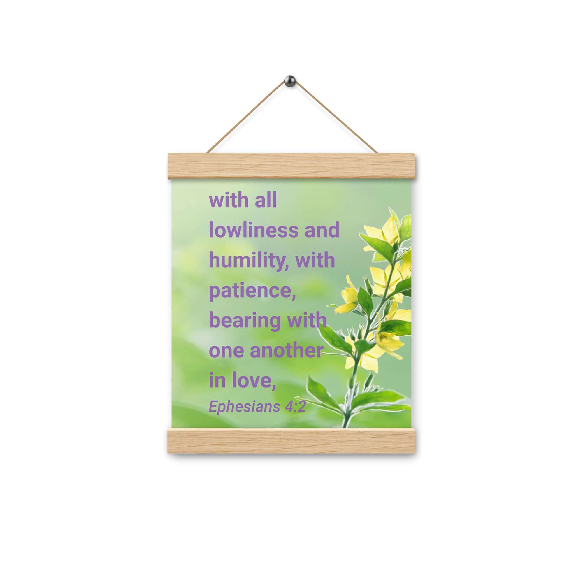 Ephesians 4:2 Bible Verse, one another in love Enhanced Matte Paper Poster With Hanger Wall Art