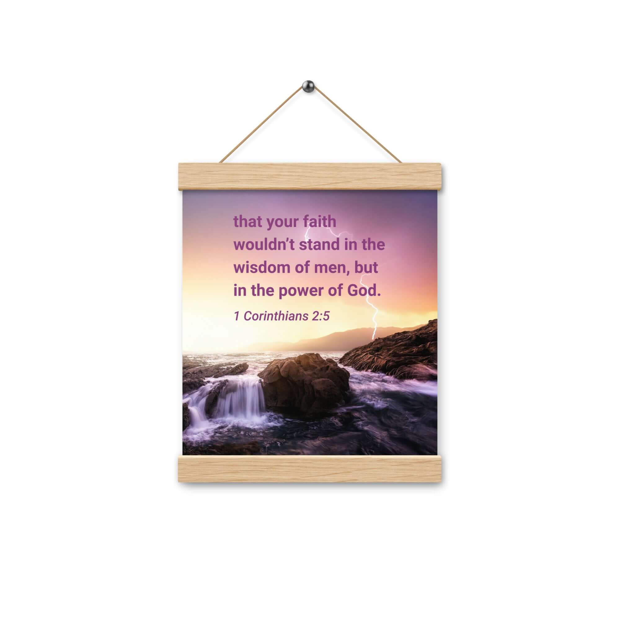 1 Corinthians 2:5 Bible Verse, power of God Enhanced Matte Paper Poster With Hanger Wall Art