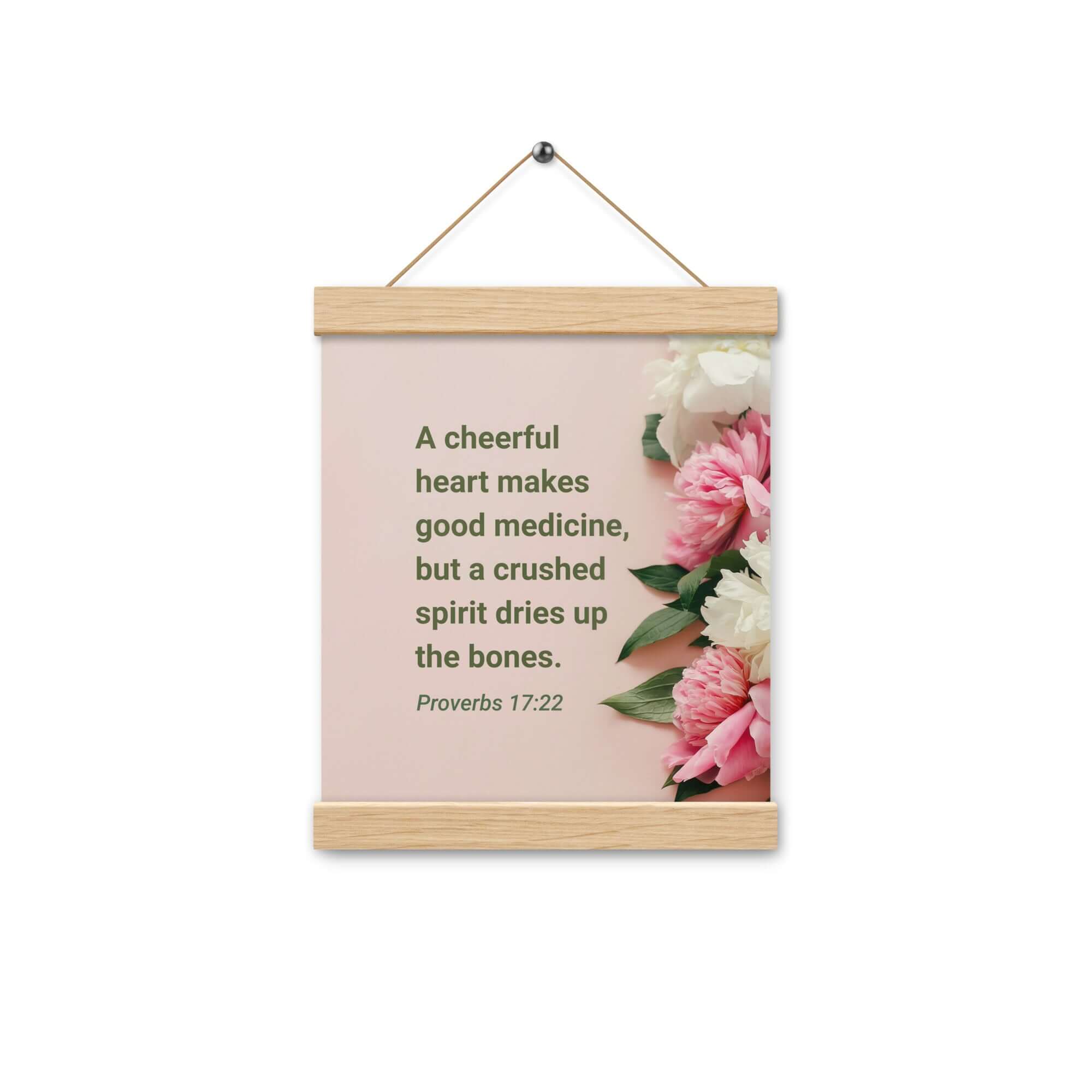 Proverbs 17:22 Bible Verse, good medicine Enhanced Matte Paper Poster With Hanger Wall Art